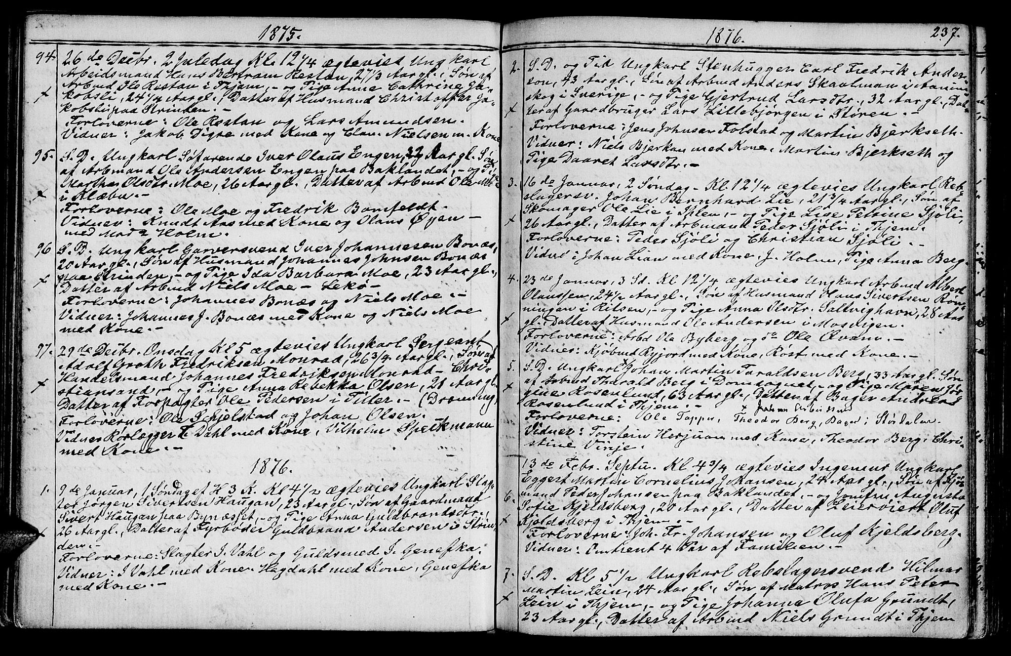 Ministerialprotokoller, klokkerbøker og fødselsregistre - Sør-Trøndelag, SAT/A-1456/602/L0142: Parish register (copy) no. 602C10, 1872-1894, p. 237