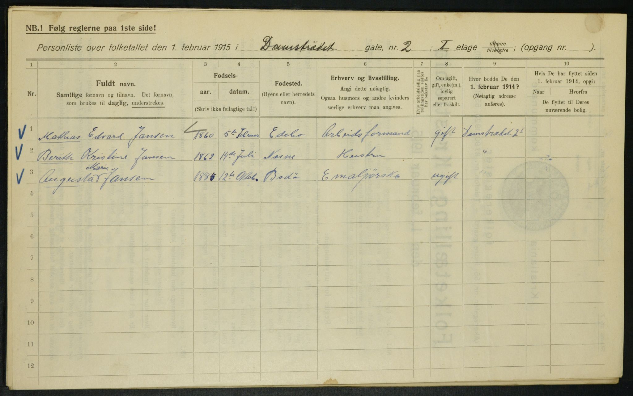 OBA, Municipal Census 1915 for Kristiania, 1915, p. 14390