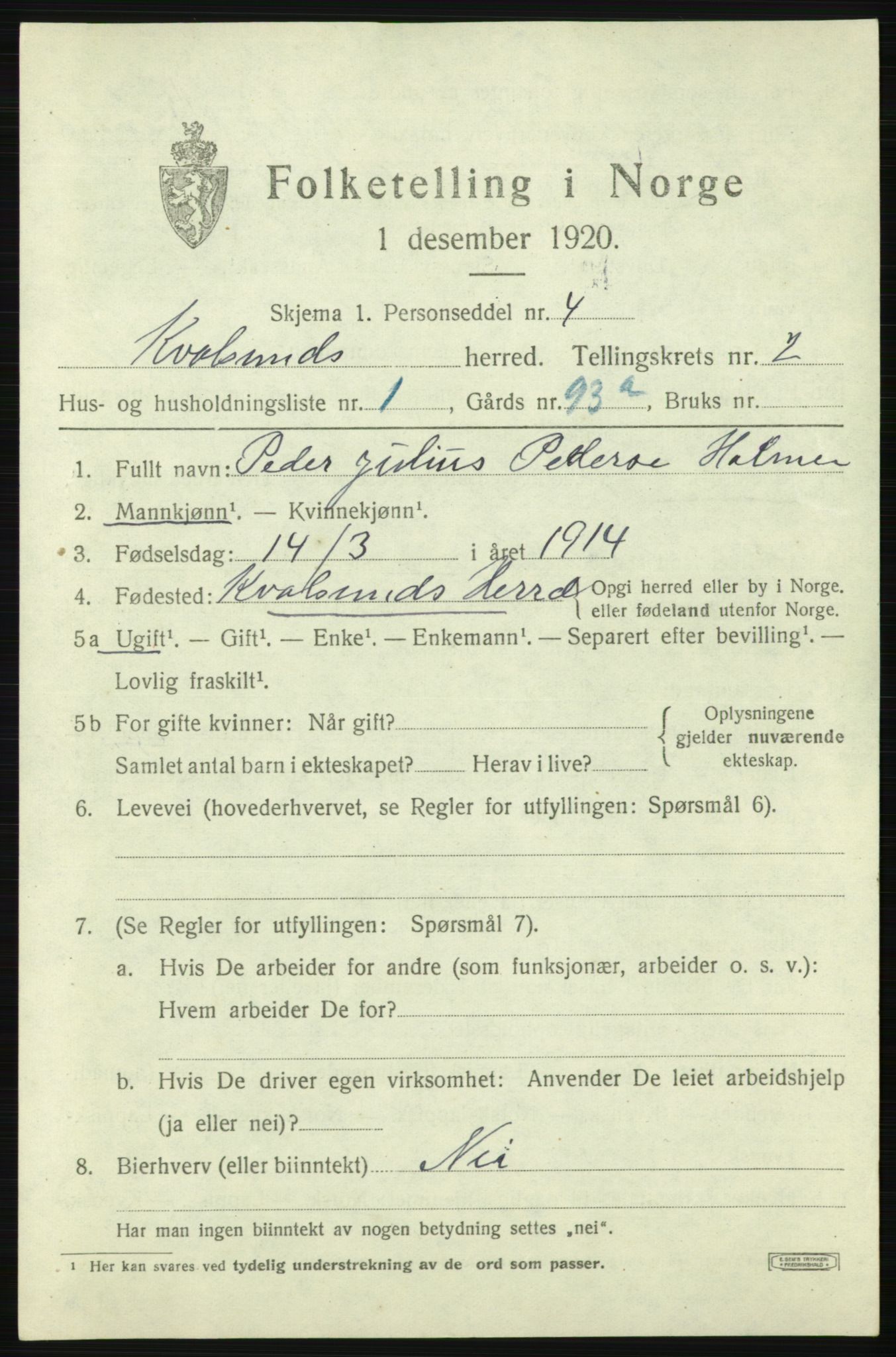 SATØ, 1920 census for , 1920, p. 666