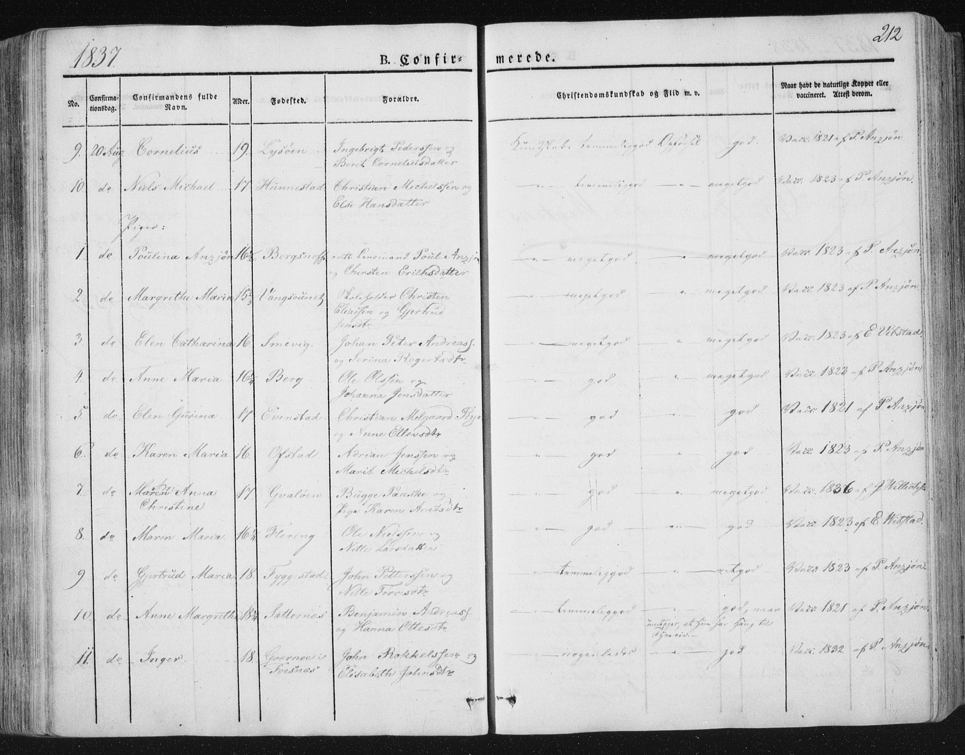 Ministerialprotokoller, klokkerbøker og fødselsregistre - Nord-Trøndelag, AV/SAT-A-1458/784/L0669: Parish register (official) no. 784A04, 1829-1859, p. 212