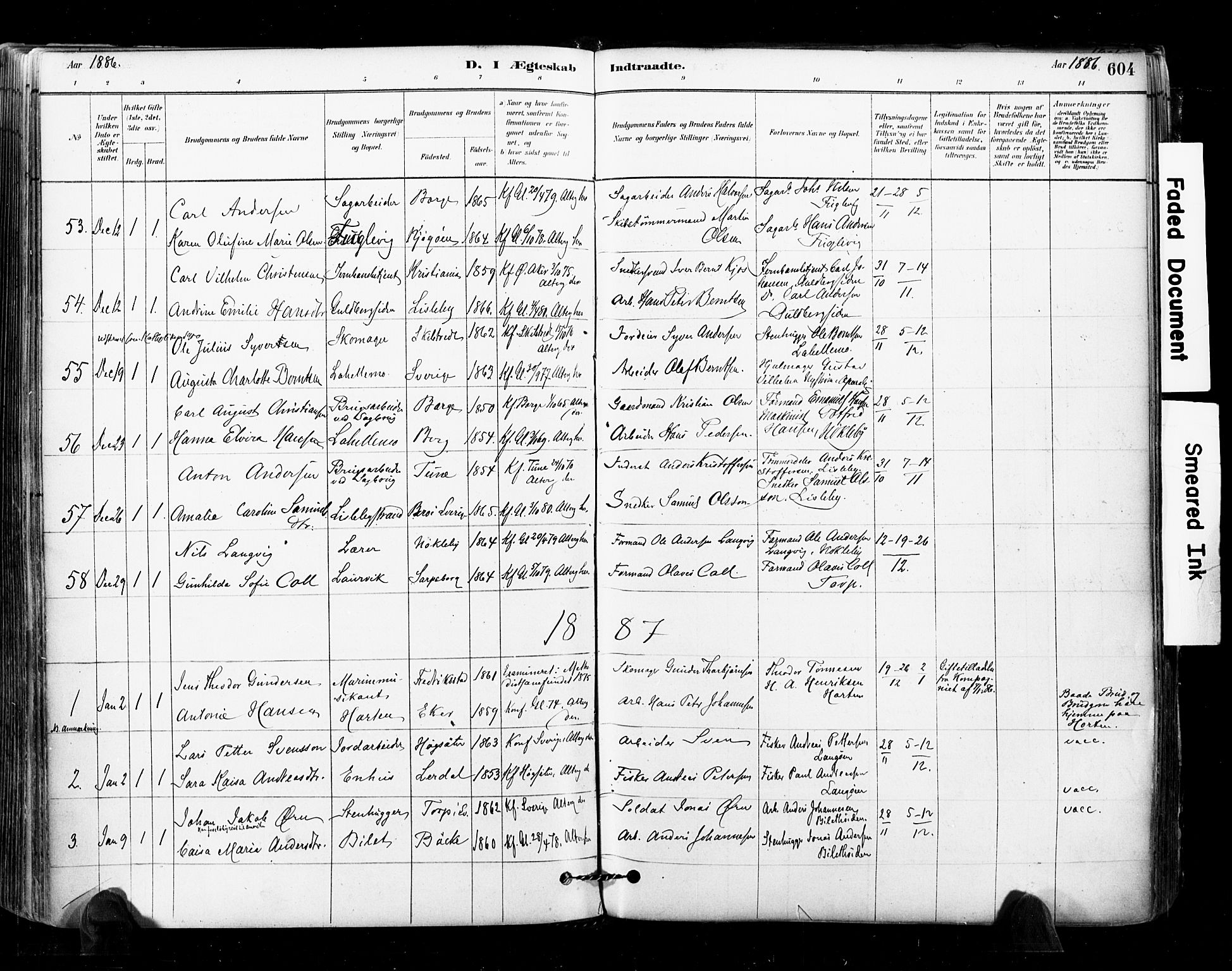 Glemmen prestekontor Kirkebøker, SAO/A-10908/F/Fa/L0011: Parish register (official) no. 11, 1878-1917, p. 604