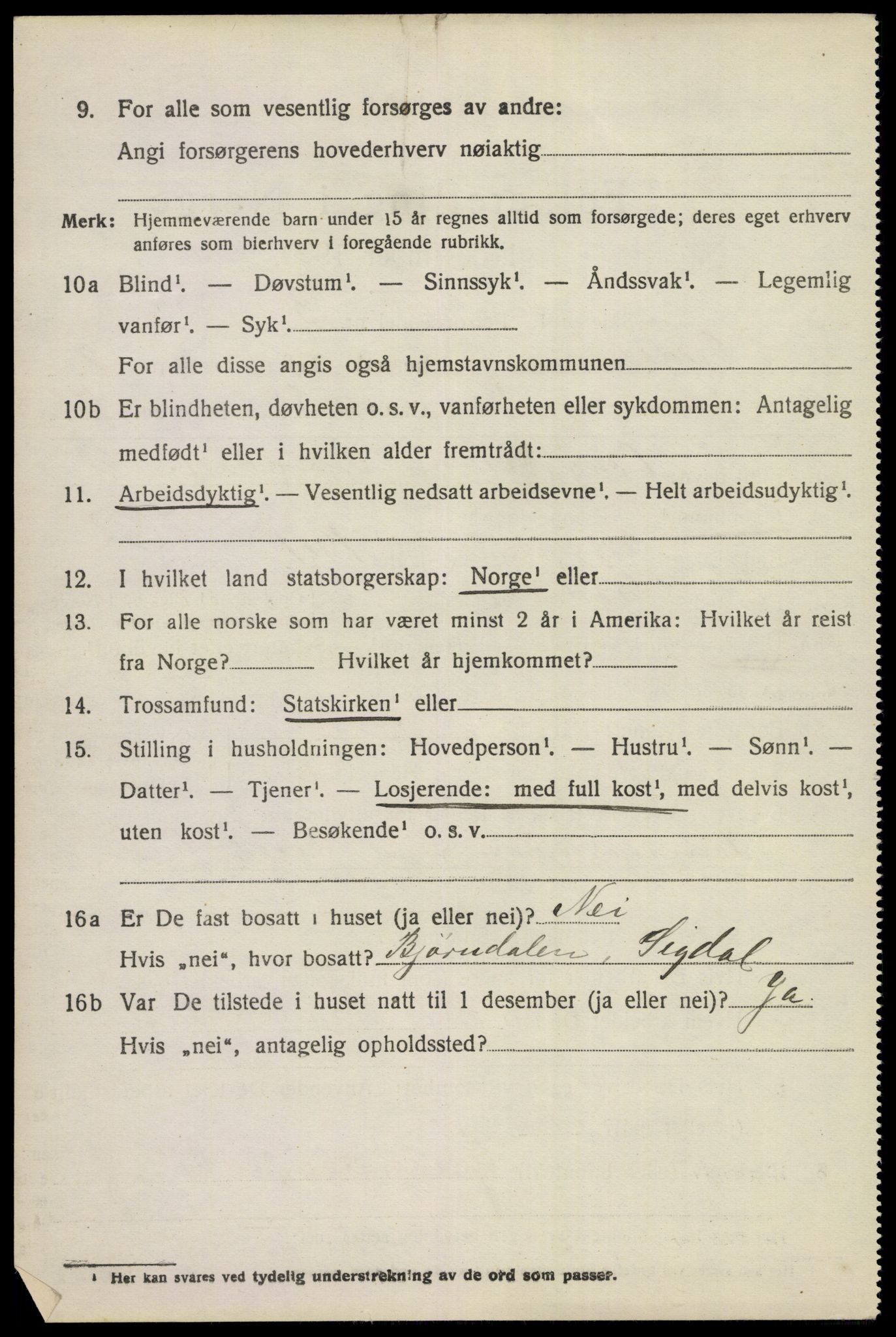 SAKO, 1920 census for Sigdal, 1920, p. 5995