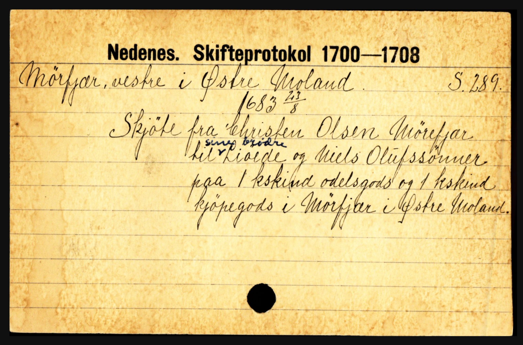 Nedenes sorenskriveri før 1824, AV/SAK-1221-0007/H, p. 20725