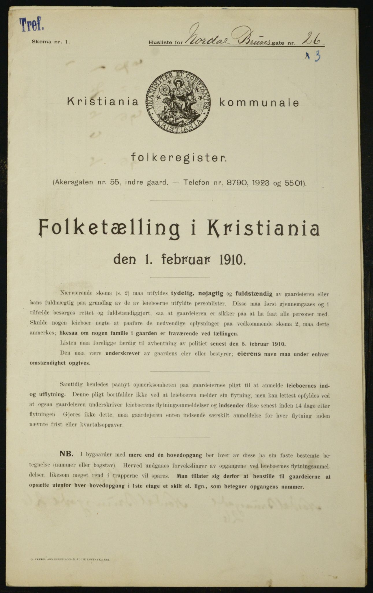 OBA, Municipal Census 1910 for Kristiania, 1910, p. 69969