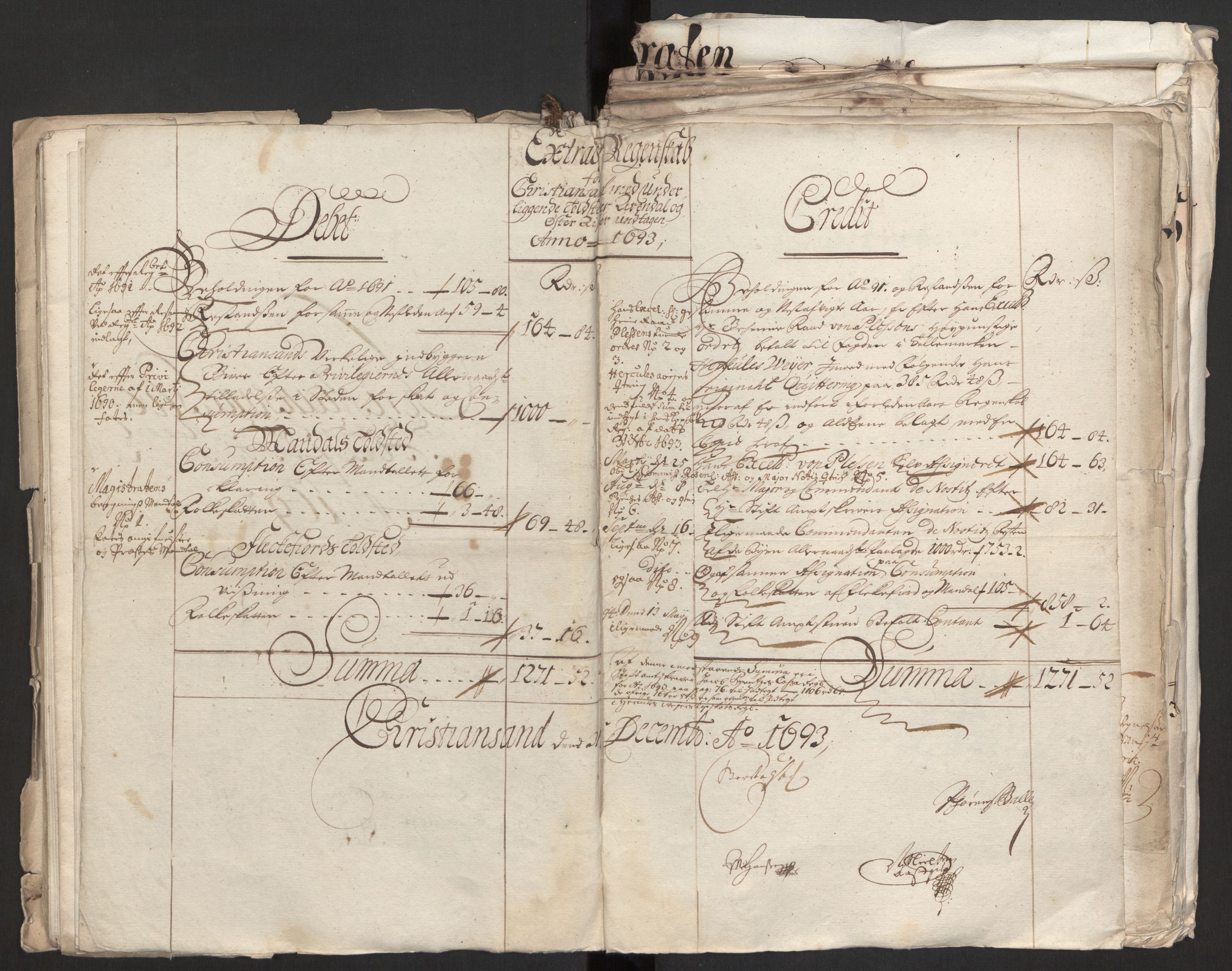 Rentekammeret inntil 1814, Reviderte regnskaper, Byregnskaper, AV/RA-EA-4066/R/Rm/L0258: [M1] Kontribusjonsregnskap, 1664-1700, p. 58