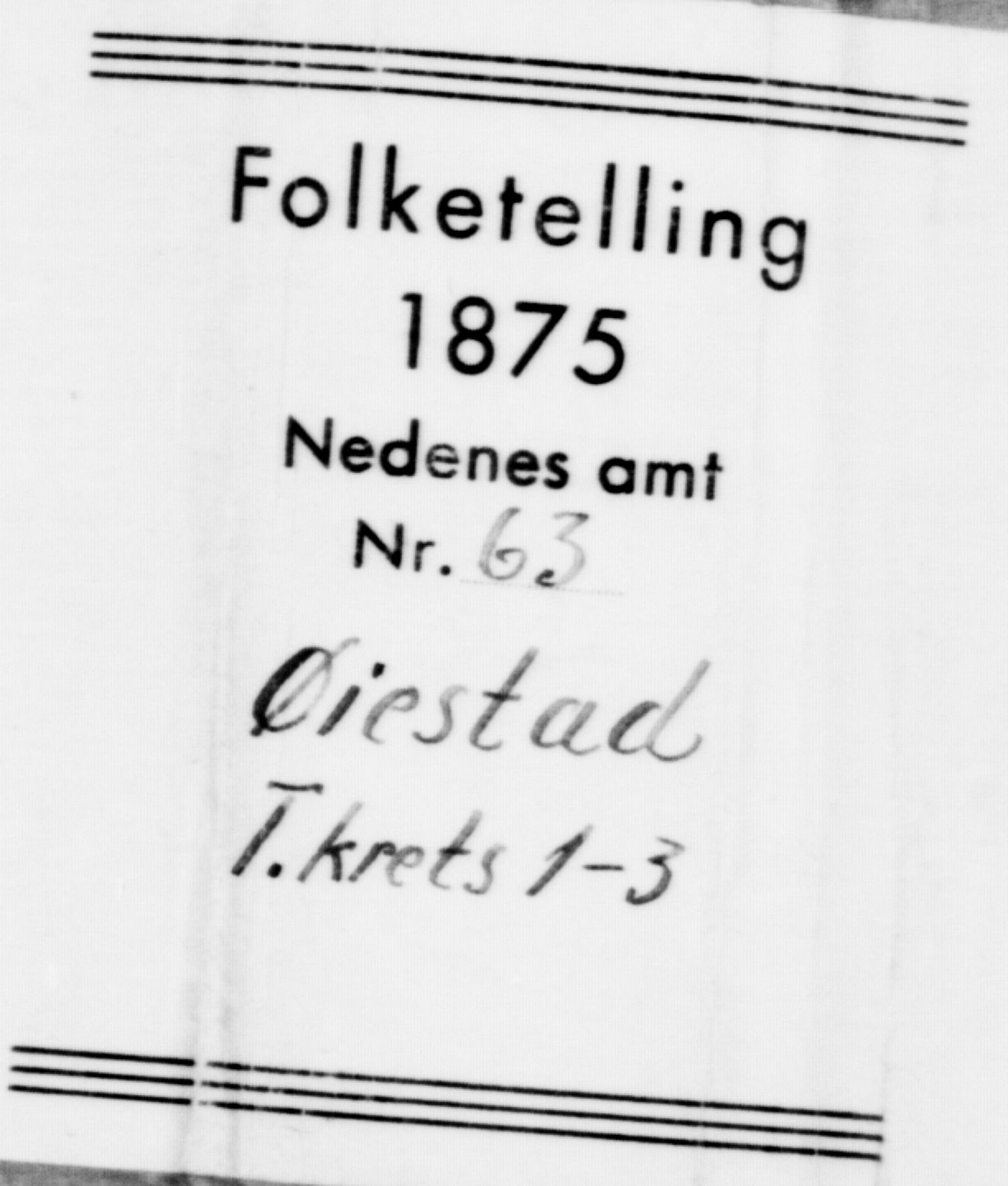 SAK, 1875 census for 0920P Øyestad, 1875, p. 56