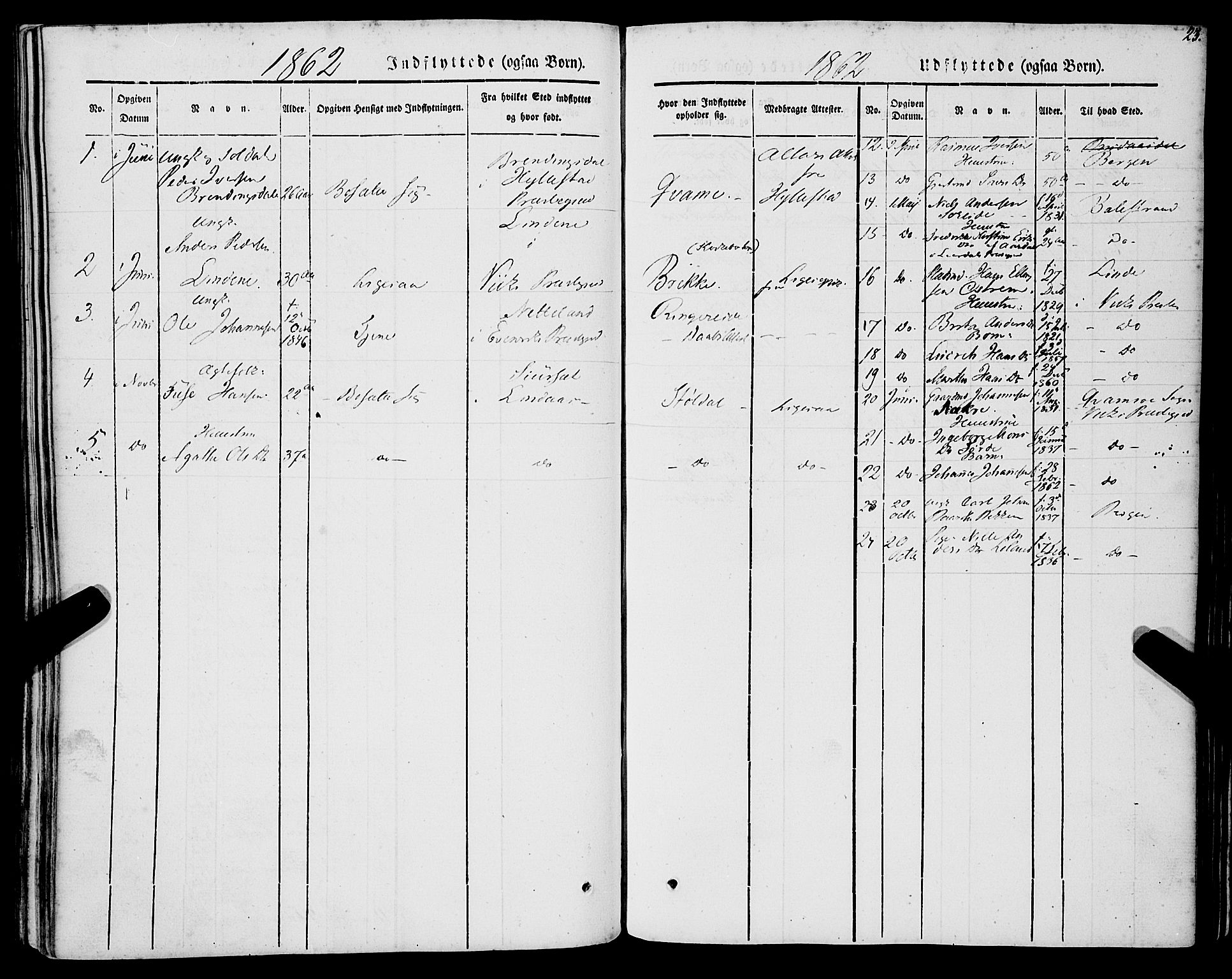 Lavik sokneprestembete, AV/SAB-A-80901: Parish register (official) no. A 3, 1843-1863, p. 23