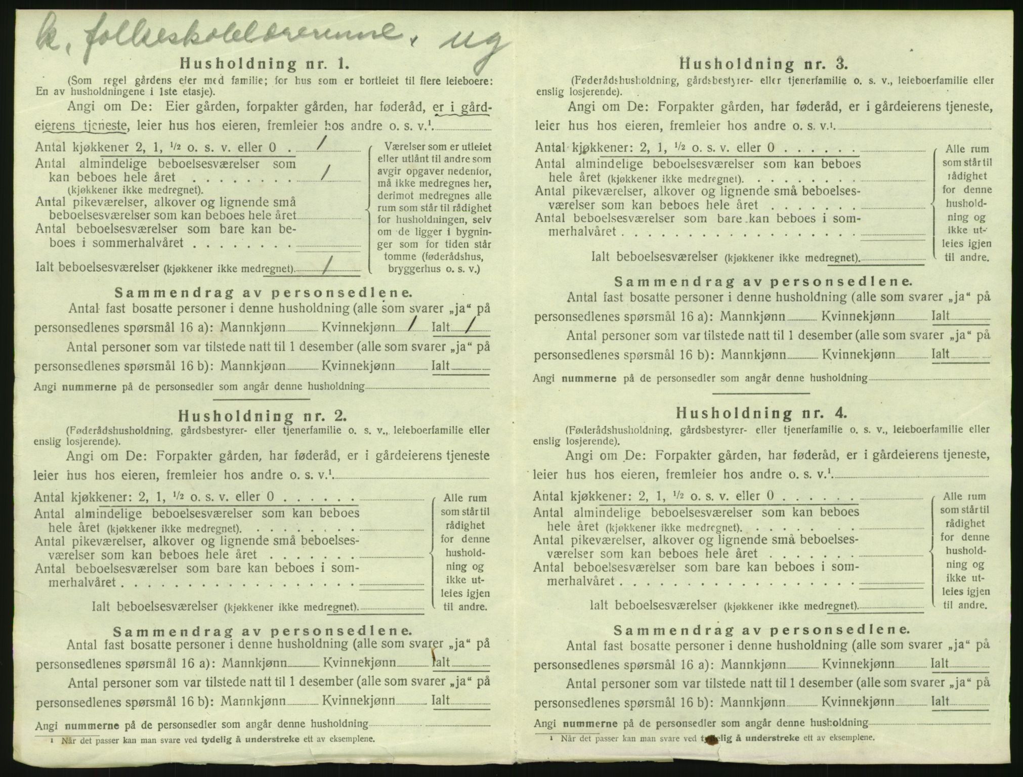 SAH, 1920 census for Vestre Slidre, 1920, p. 993