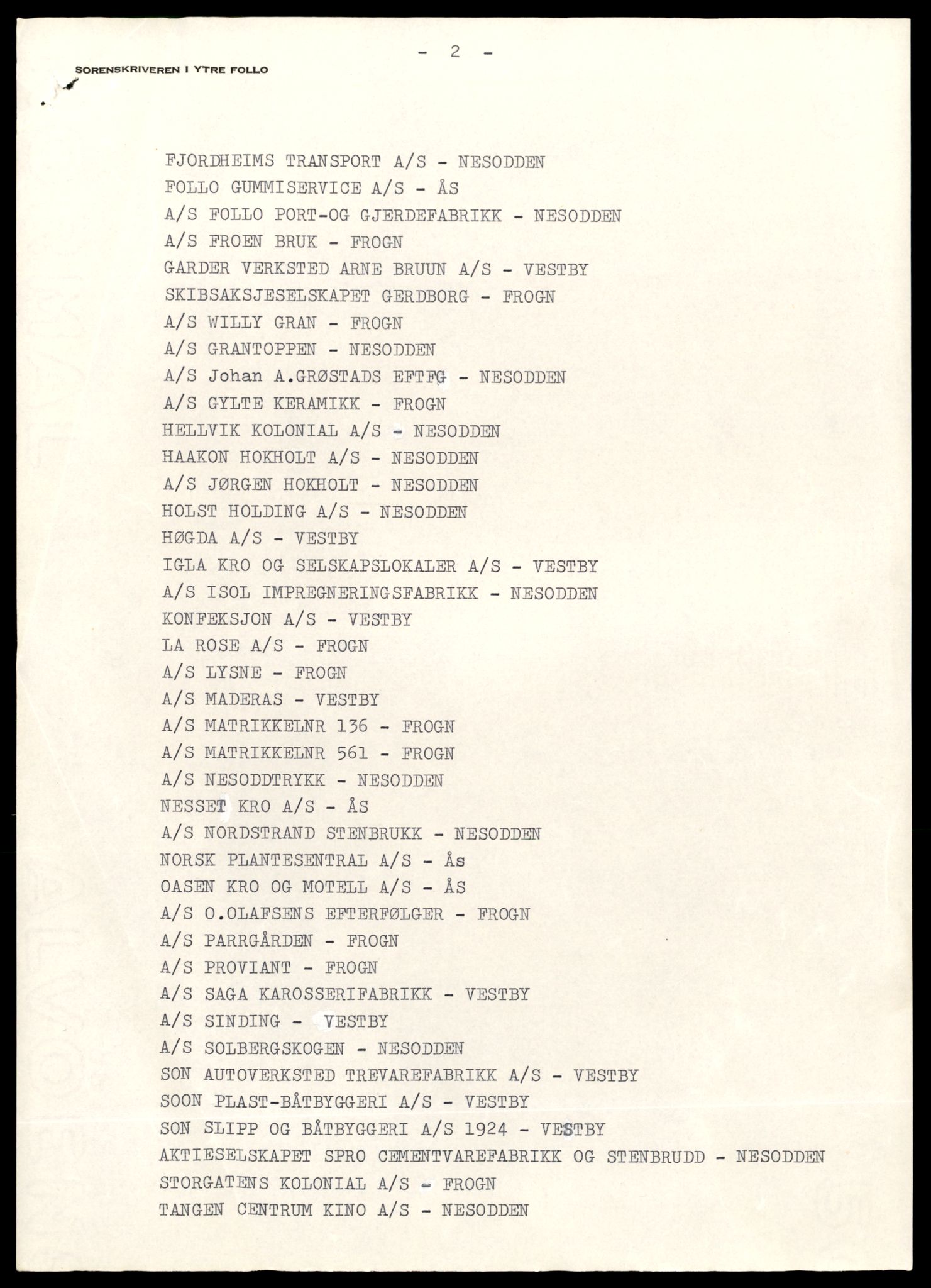 Ytre Follo tingrett, AV/SAT-A-10177/K/Kb/Kbb/L0024: Aksjeselskap slettet etter firmalovens §24, A - K, 1891-1989, p. 3