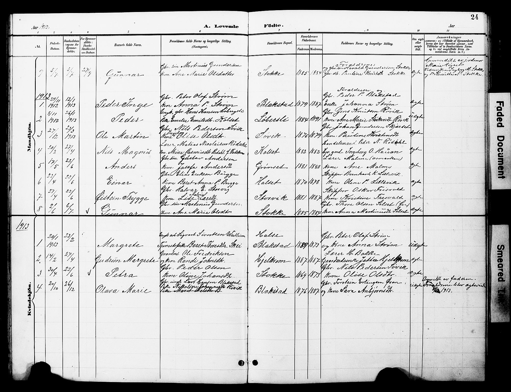 Ministerialprotokoller, klokkerbøker og fødselsregistre - Møre og Romsdal, AV/SAT-A-1454/585/L0973: Parish register (copy) no. 585C01, 1893-1930, p. 24