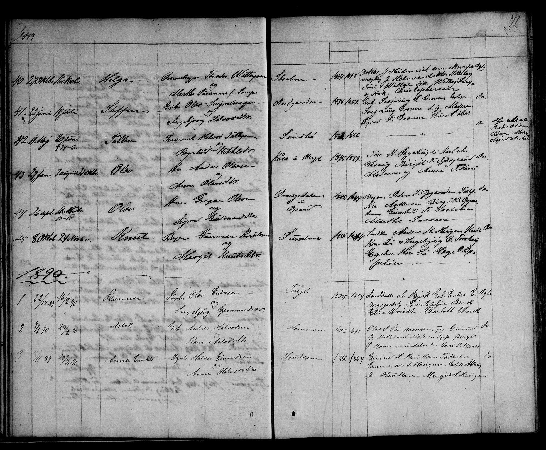 Kviteseid kirkebøker, SAKO/A-276/G/Ga/L0001: Parish register (copy) no. I 1, 1850-1893, p. 71
