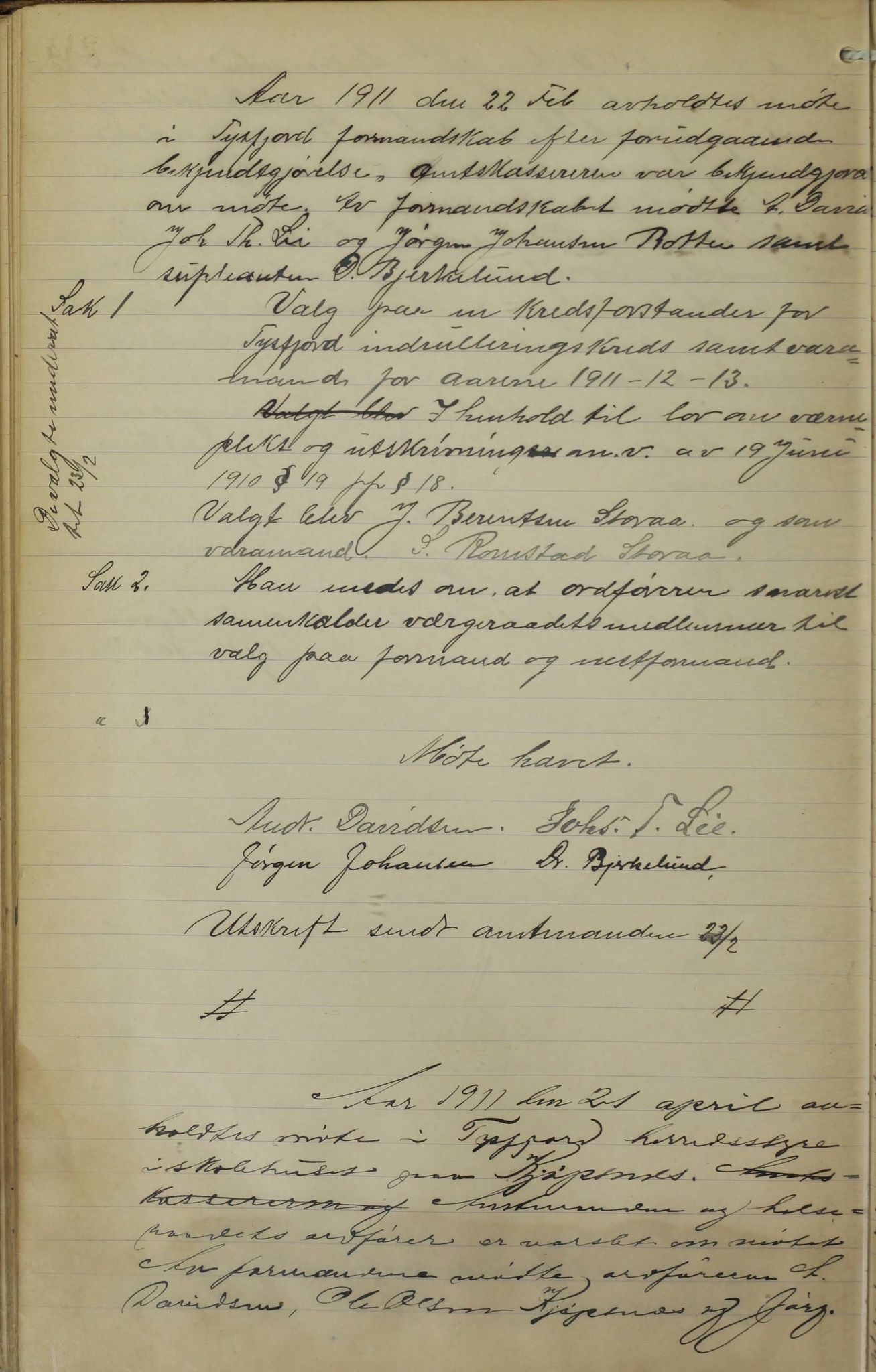 Tysfjord kommune. Formannskapet, AIN/K-18500.150/100/L0002: Forhandlingsprotokoll for Tysfjordens formandskap, 1895-1912, p. 244b