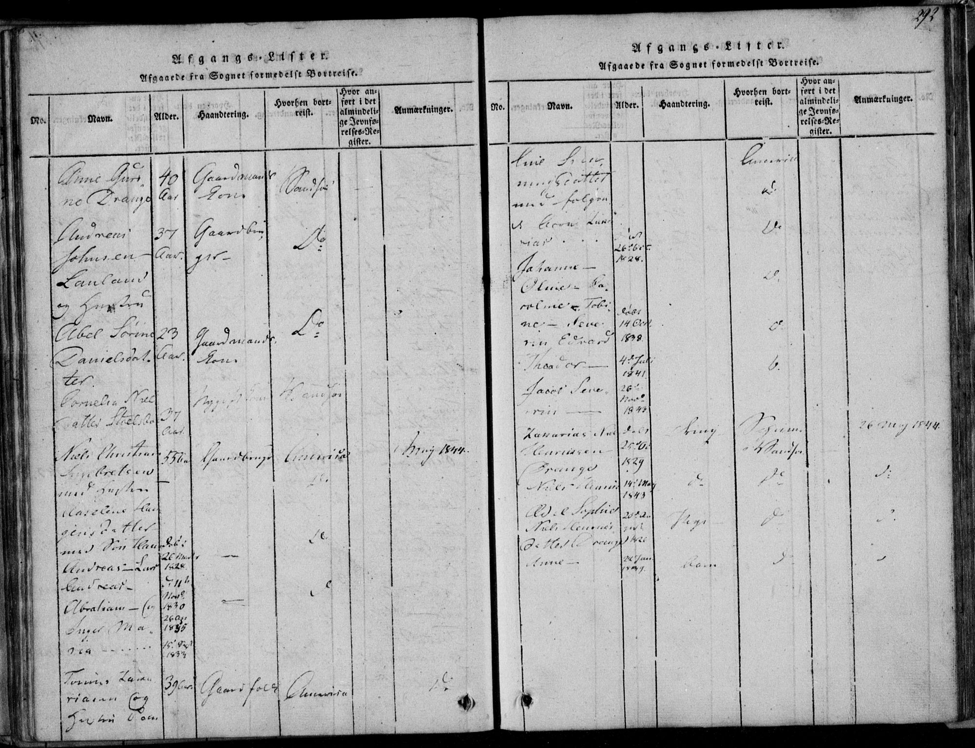 Herad sokneprestkontor, AV/SAK-1111-0018/F/Fa/Faa/L0003: Parish register (official) no. A 3, 1816-1844, p. 292