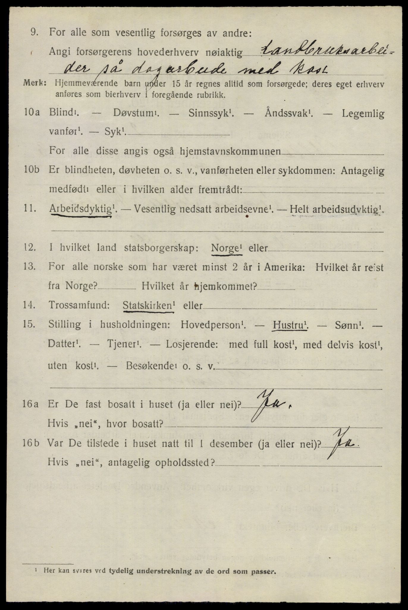 SAO, 1920 census for Ullensaker, 1920, p. 6166