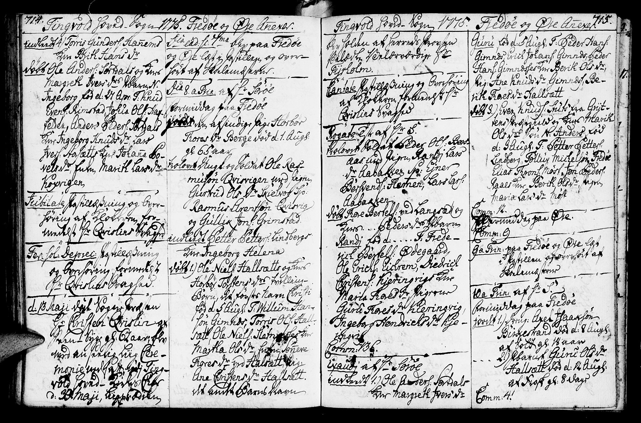 Ministerialprotokoller, klokkerbøker og fødselsregistre - Møre og Romsdal, SAT/A-1454/586/L0979: Parish register (official) no. 586A05, 1751-1776, p. 714-715