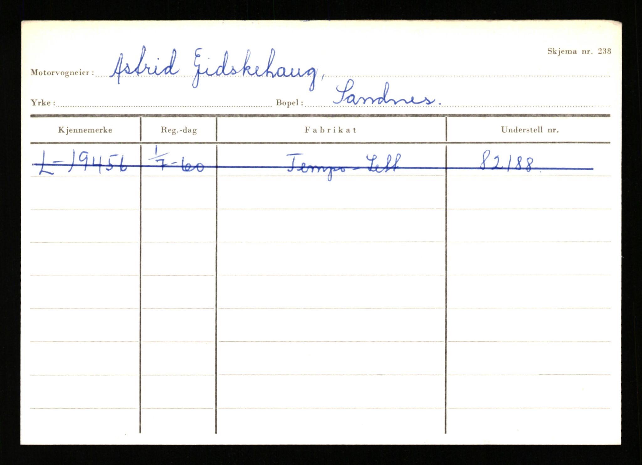 Stavanger trafikkstasjon, SAST/A-101942/0/H/L0010: Fuglestad - Gjestland, 1930-1971, p. 1667