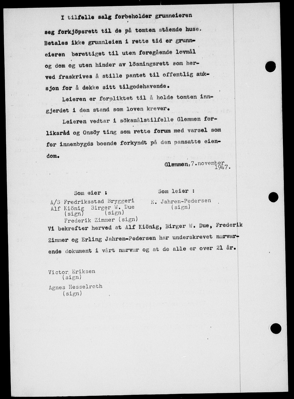 Onsøy sorenskriveri, SAO/A-10474/G/Ga/Gab/L0021: Mortgage book no. II A-21, 1947-1947, Diary no: : 3133/1947