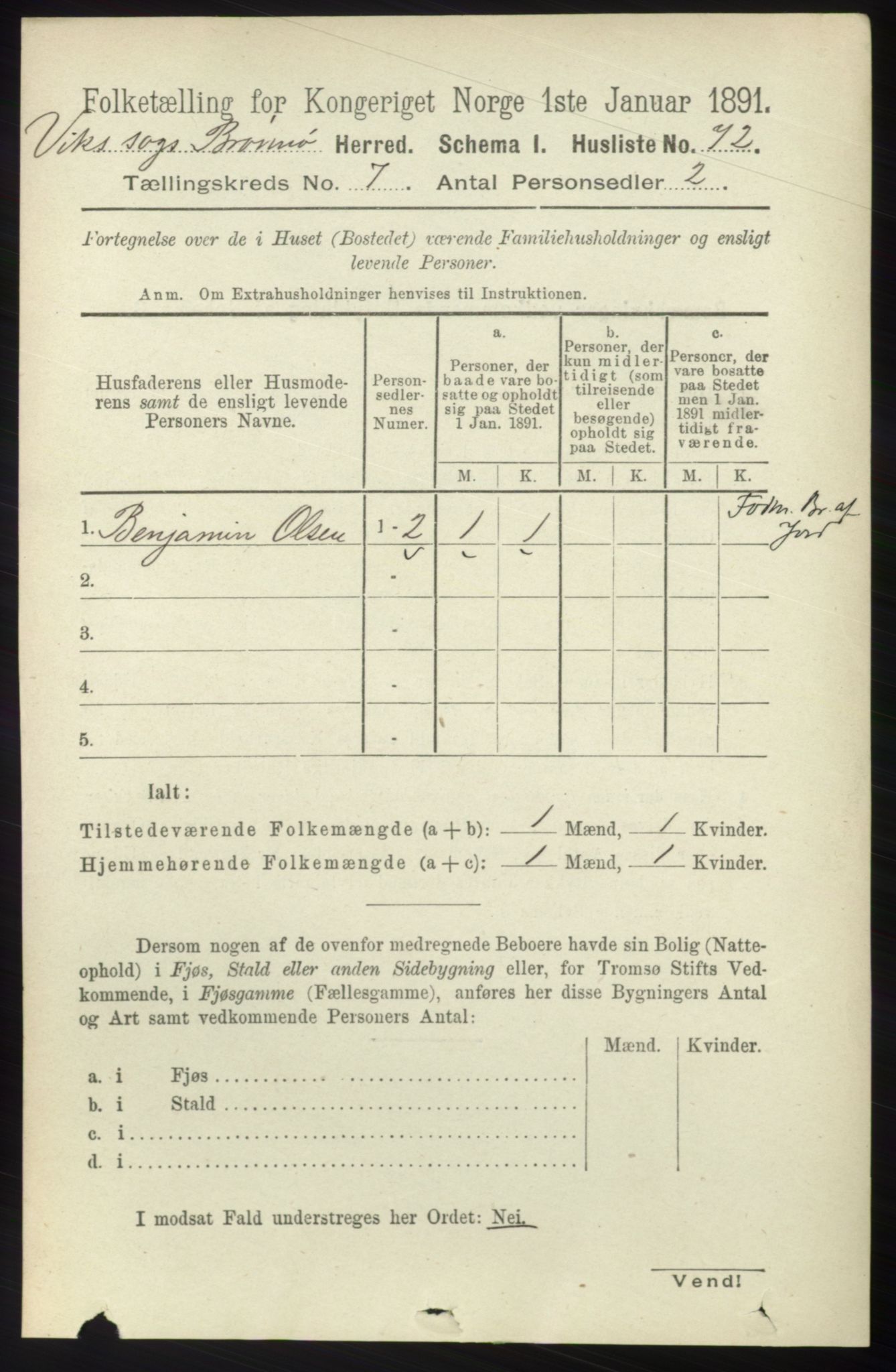 RA, 1891 census for 1814 Brønnøy, 1891, p. 3746