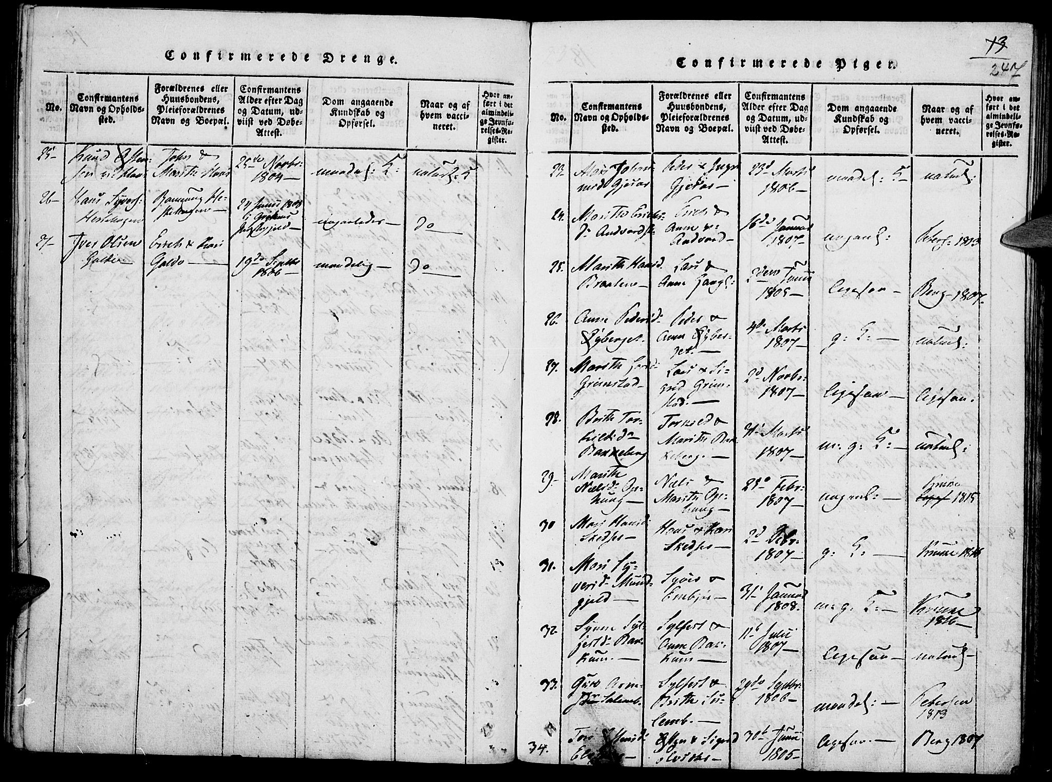 Lom prestekontor, SAH/PREST-070/K/L0004: Parish register (official) no. 4, 1815-1825, p. 247