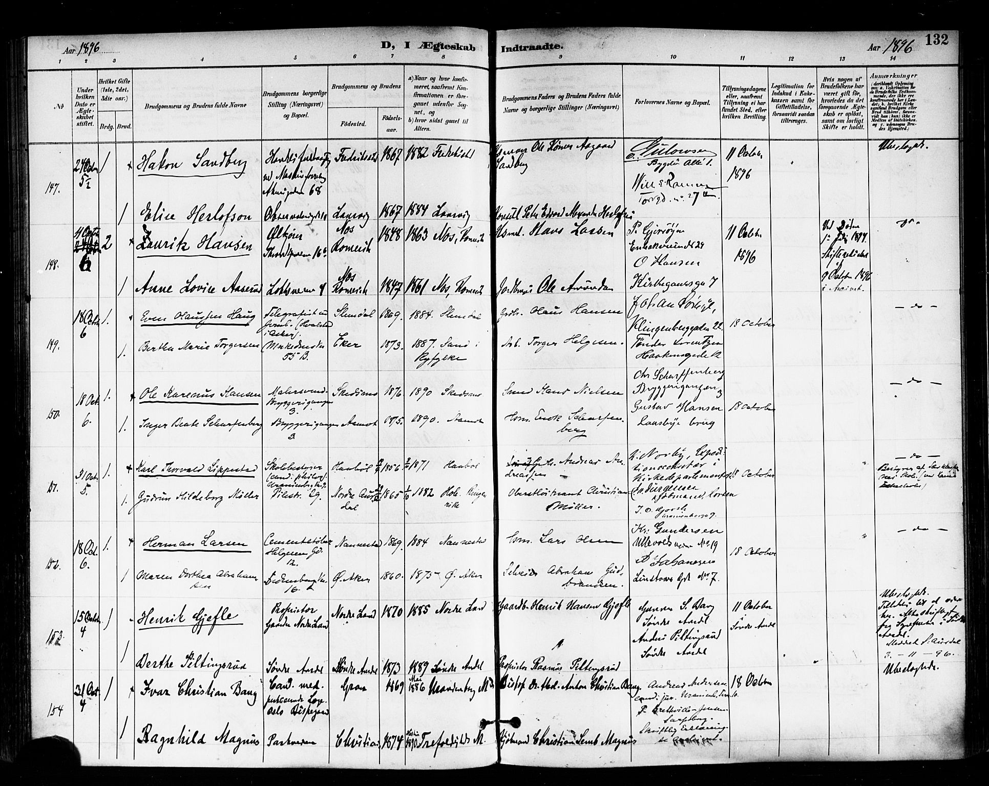 Trefoldighet prestekontor Kirkebøker, SAO/A-10882/F/Fc/L0004: Parish register (official) no. III 4, 1891-1900, p. 132