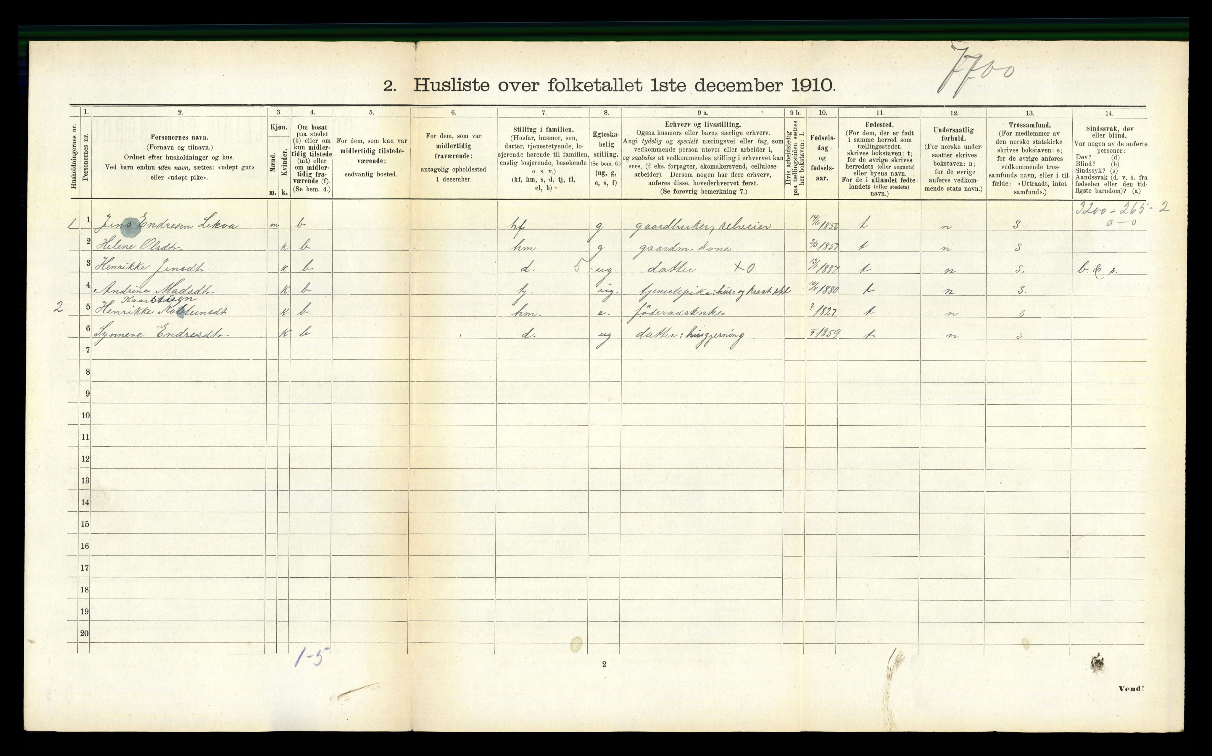 RA, 1910 census for Hyllestad, 1910, p. 388