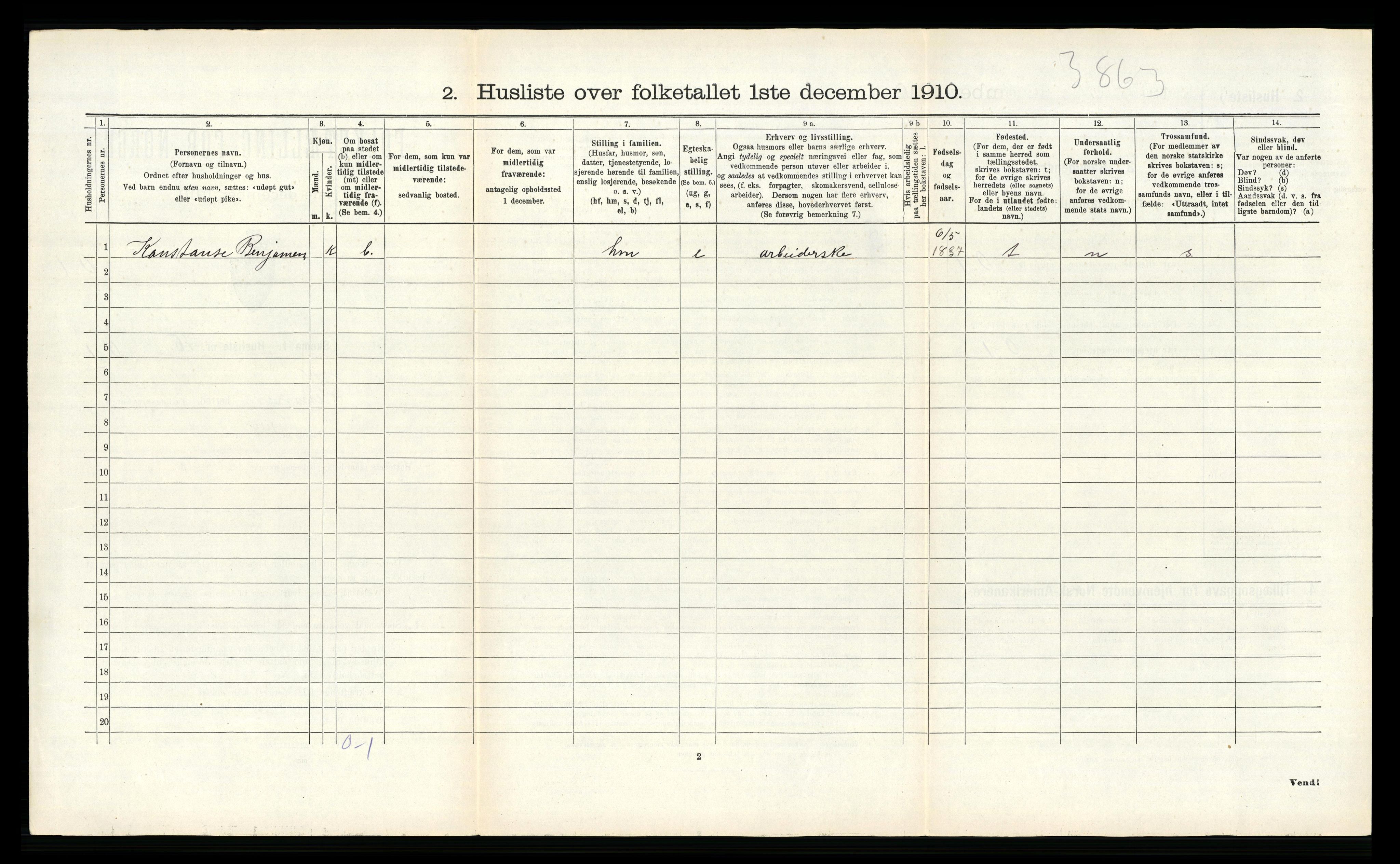 RA, 1910 census for Hemnes, 1910, p. 1413