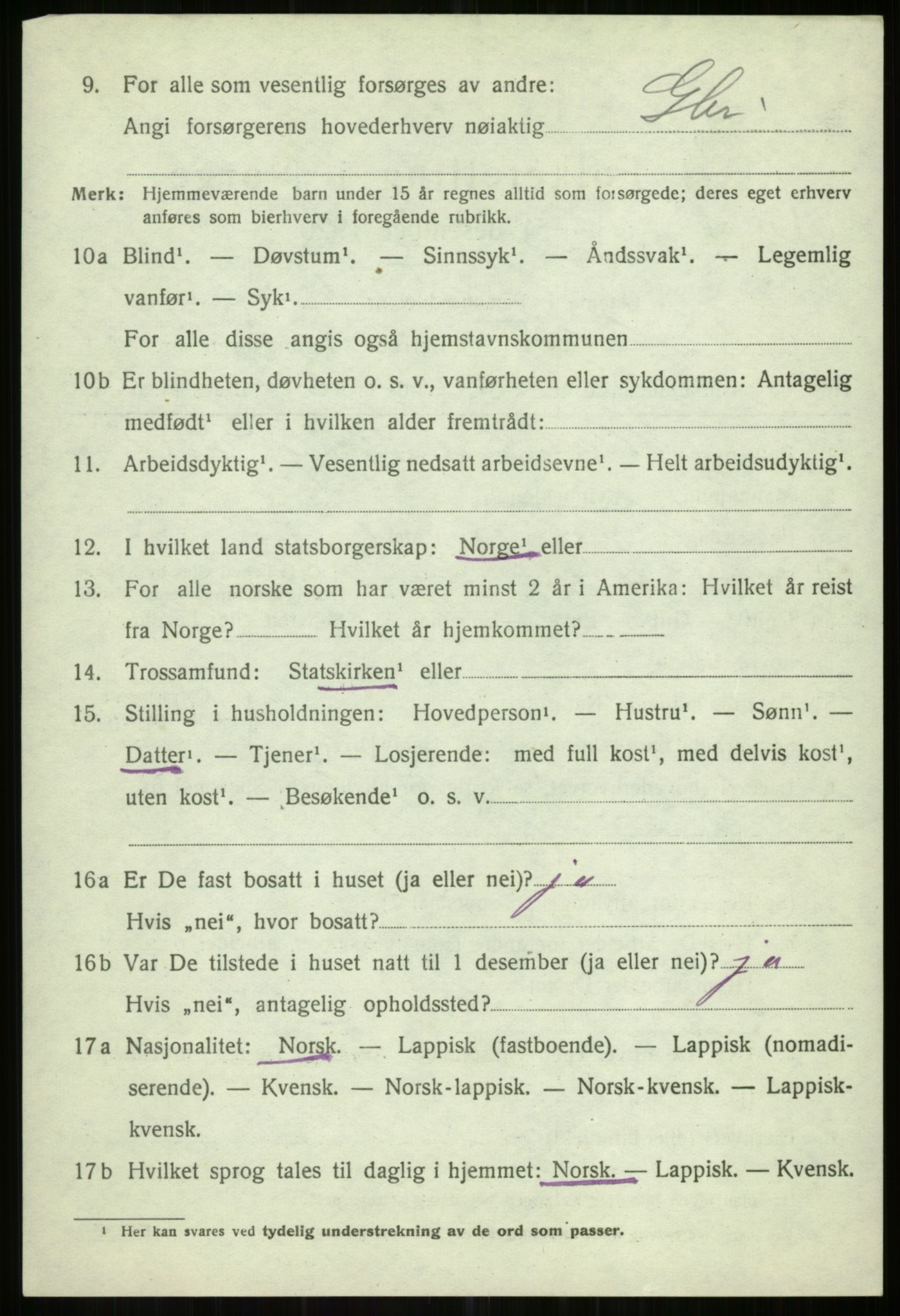 SATØ, 1920 census for Helgøy, 1920, p. 1596