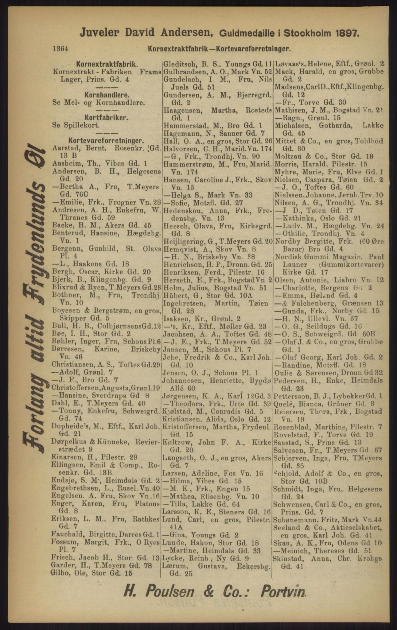 Kristiania/Oslo adressebok, PUBL/-, 1902, p. 1364