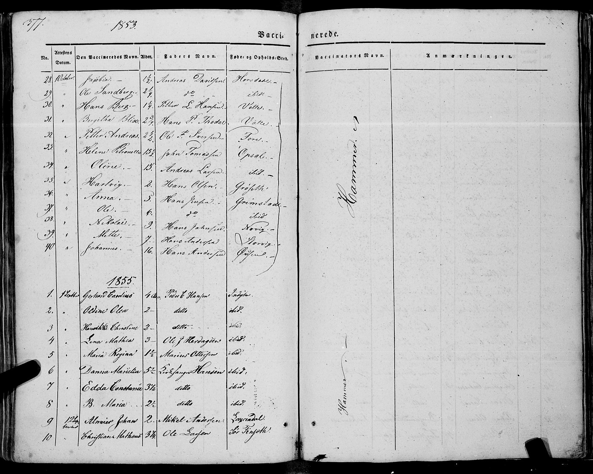 Ministerialprotokoller, klokkerbøker og fødselsregistre - Nordland, SAT/A-1459/805/L0097: Parish register (official) no. 805A04, 1837-1861, p. 377