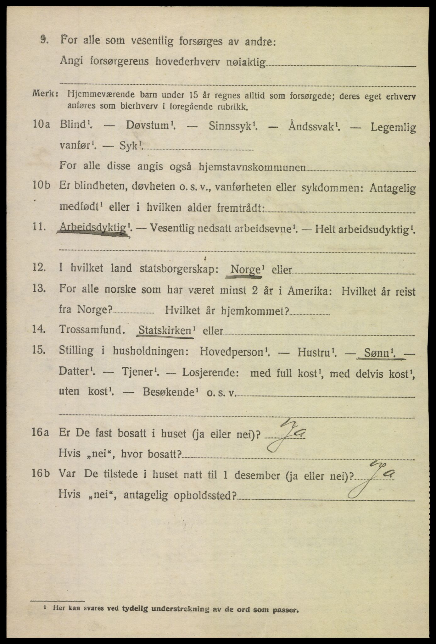 SAH, 1920 census for Vang (Oppland), 1920, p. 3388