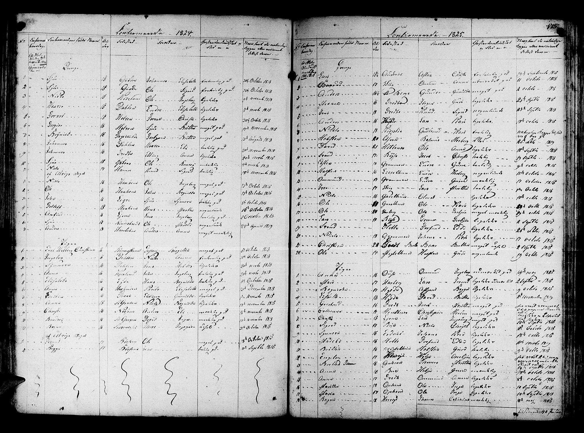 Ulvik sokneprestembete, SAB/A-78801/H/Haa: Parish register (official) no. A 11, 1793-1838, p. 175