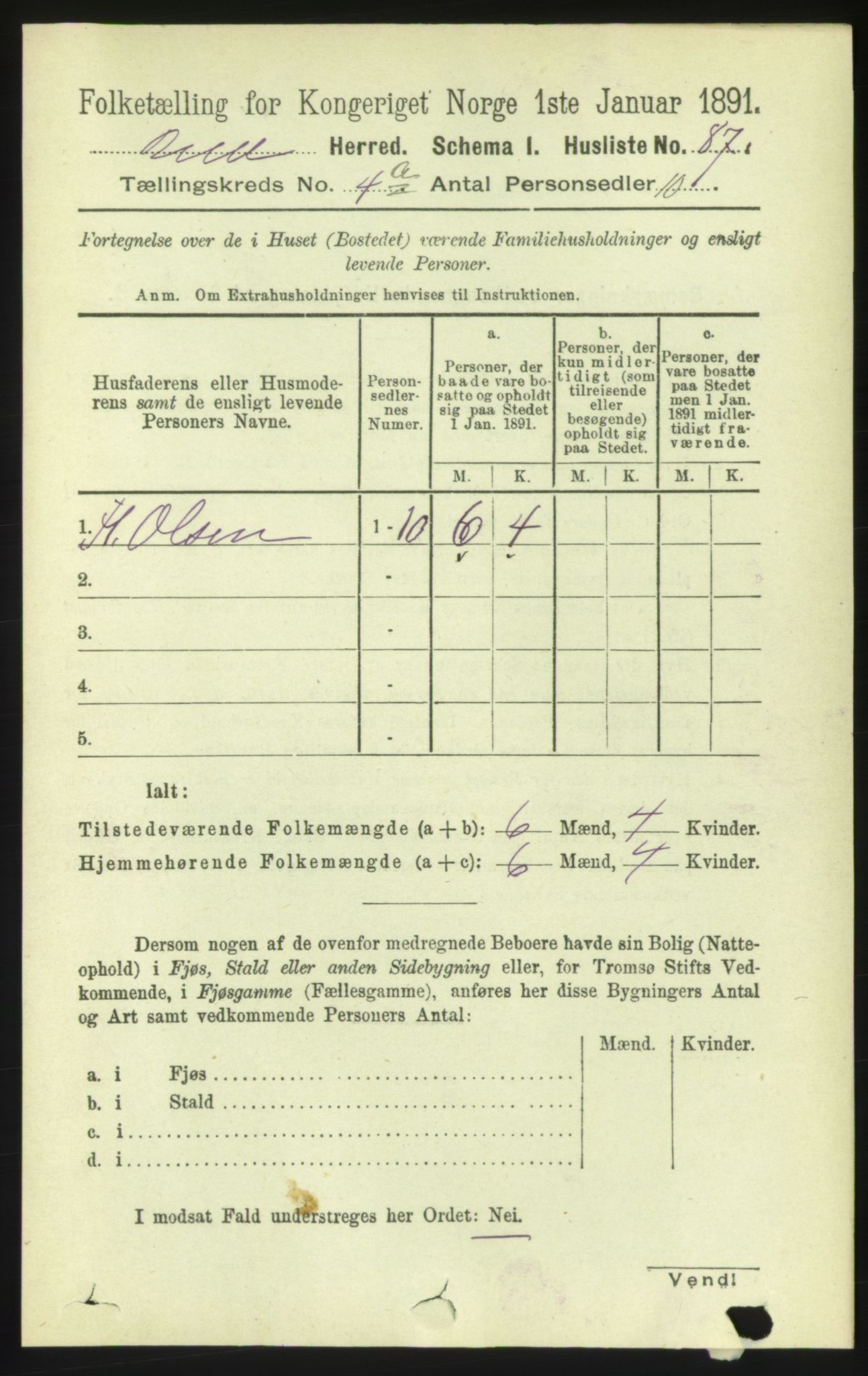 RA, 1891 census for 1549 Bud, 1891, p. 2151