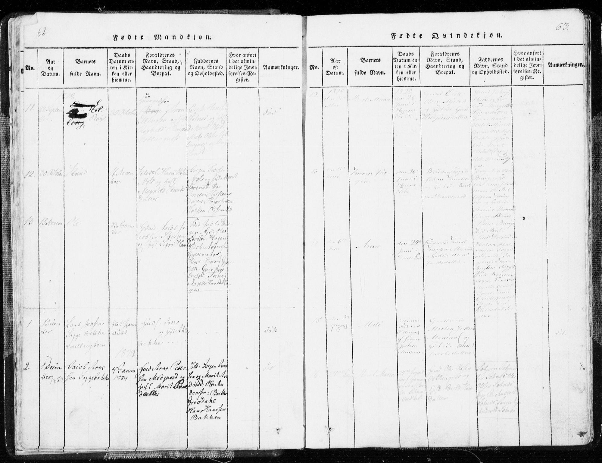 Ministerialprotokoller, klokkerbøker og fødselsregistre - Møre og Romsdal, SAT/A-1454/544/L0571: Parish register (official) no. 544A04, 1818-1853, p. 62-63