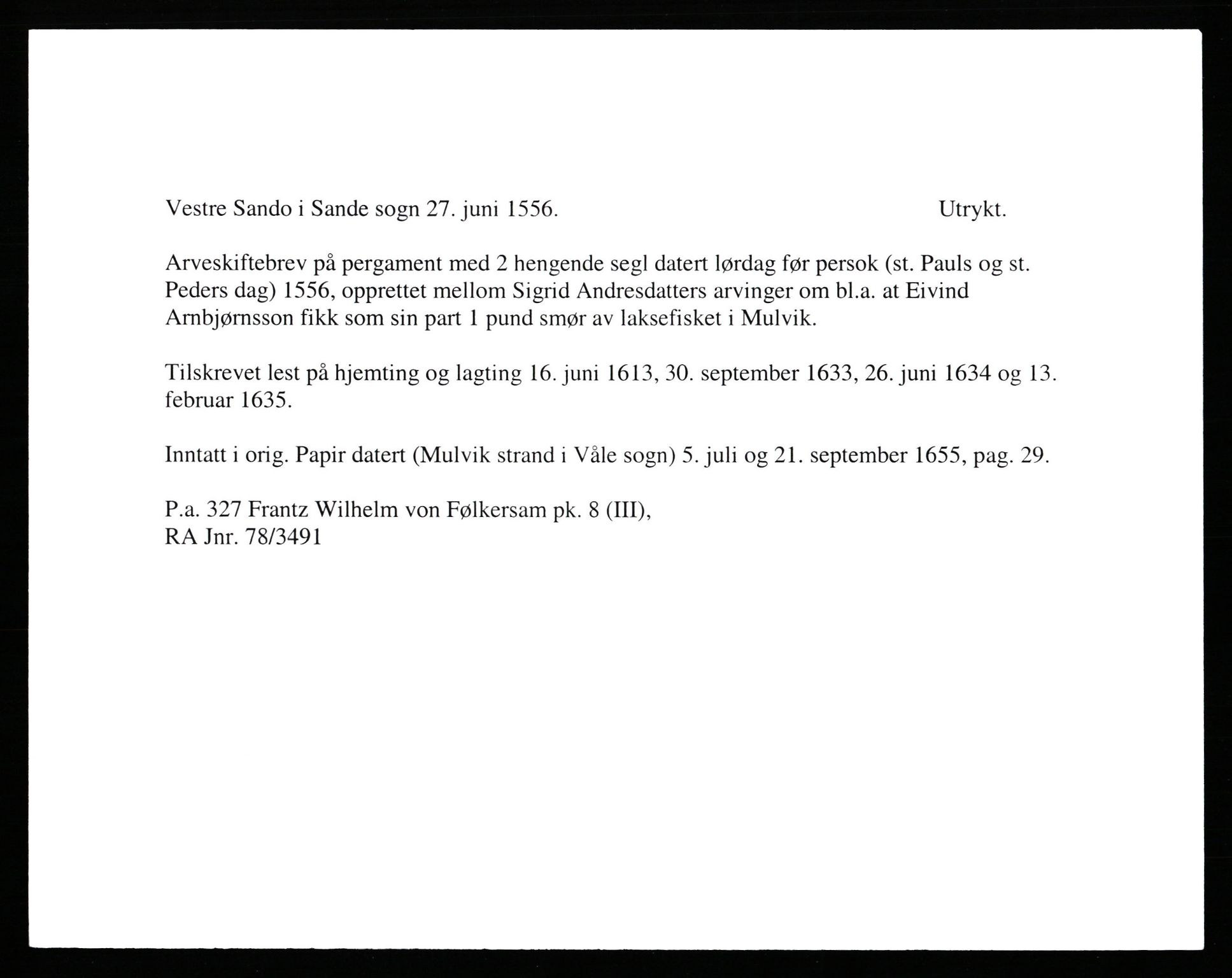 Riksarkivets diplomsamling, AV/RA-EA-5965/F35/F35b/L0001: Riksarkivets diplomer, seddelregister, 1307-1566, p. 339