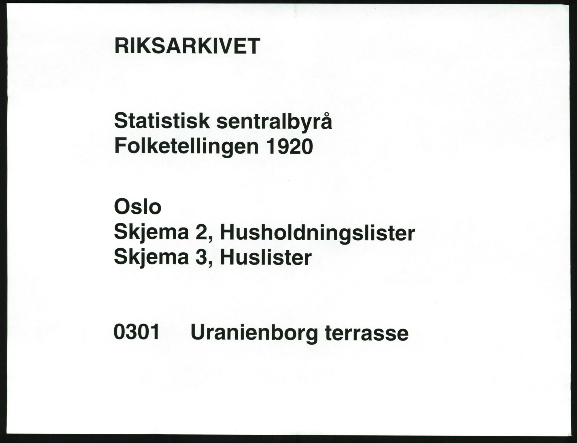 SAO, 1920 census for Kristiania, 1920, p. 123137