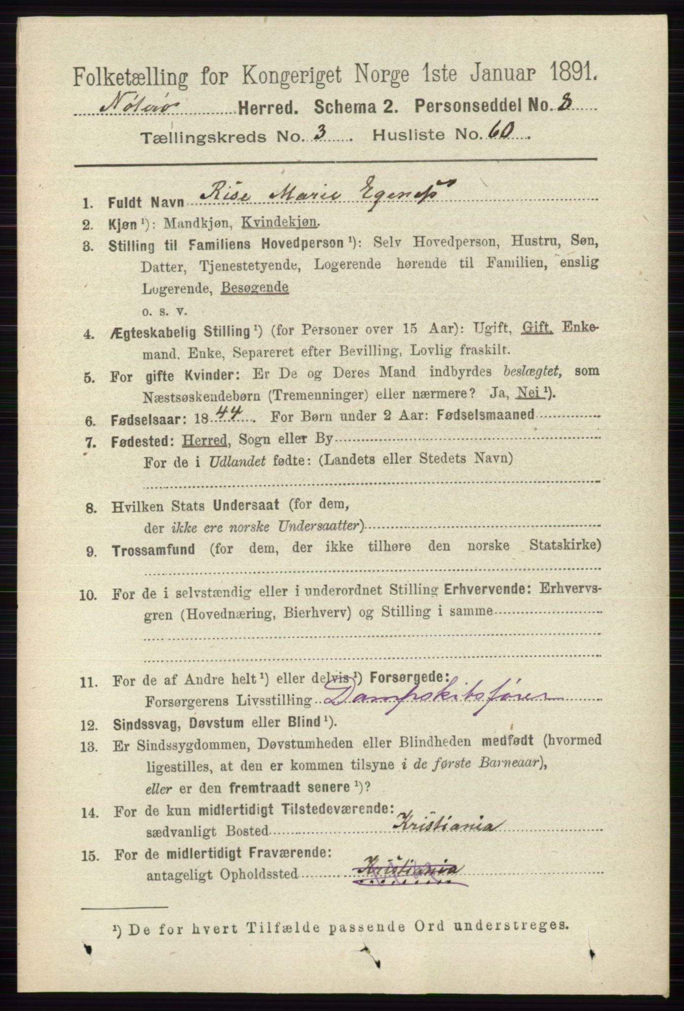 RA, 1891 census for 0722 Nøtterøy, 1891, p. 1938