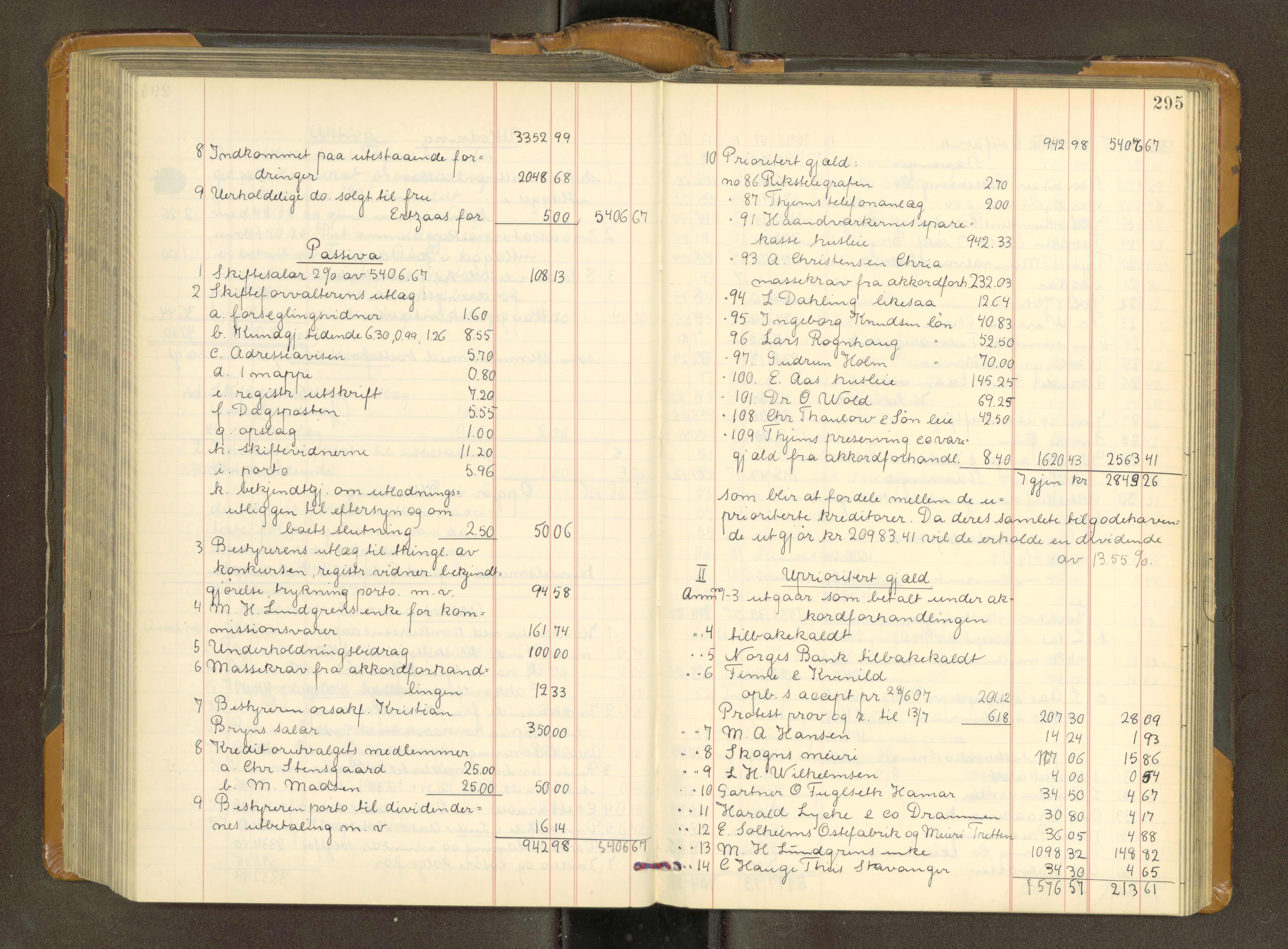 Trondheim byfogd, AV/SAT-A-0003/1/3/3A/L0039: Skifteutlodningsprotokoll - 3/11-2/2. U, 1906-1910, p. 295