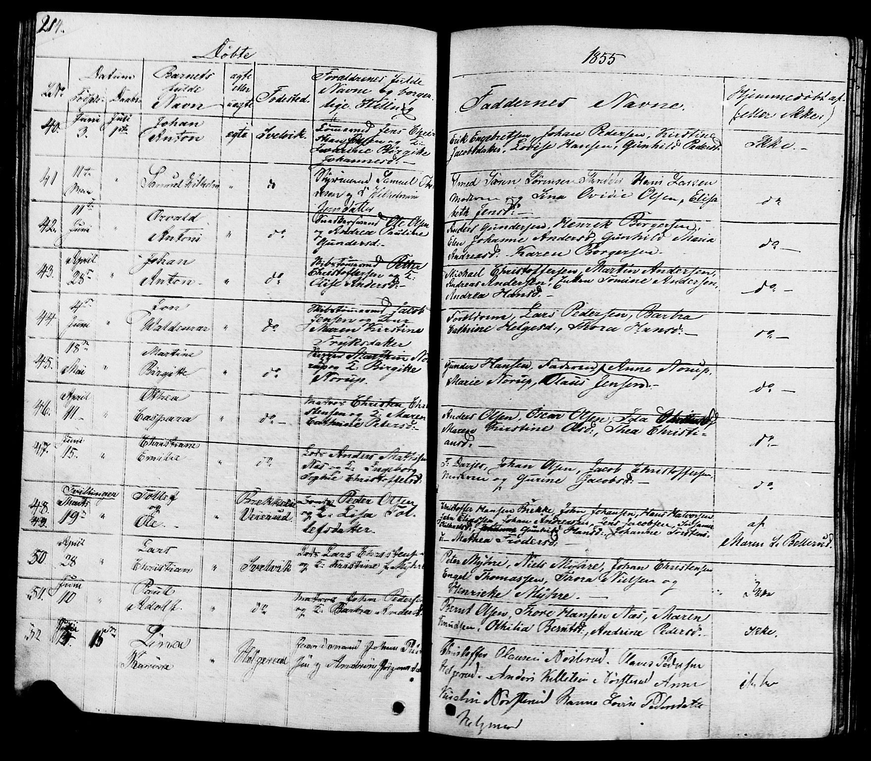 Hurum kirkebøker, AV/SAKO-A-229/G/Ga/L0002: Parish register (copy) no. I 2, 1827-1857, p. 214