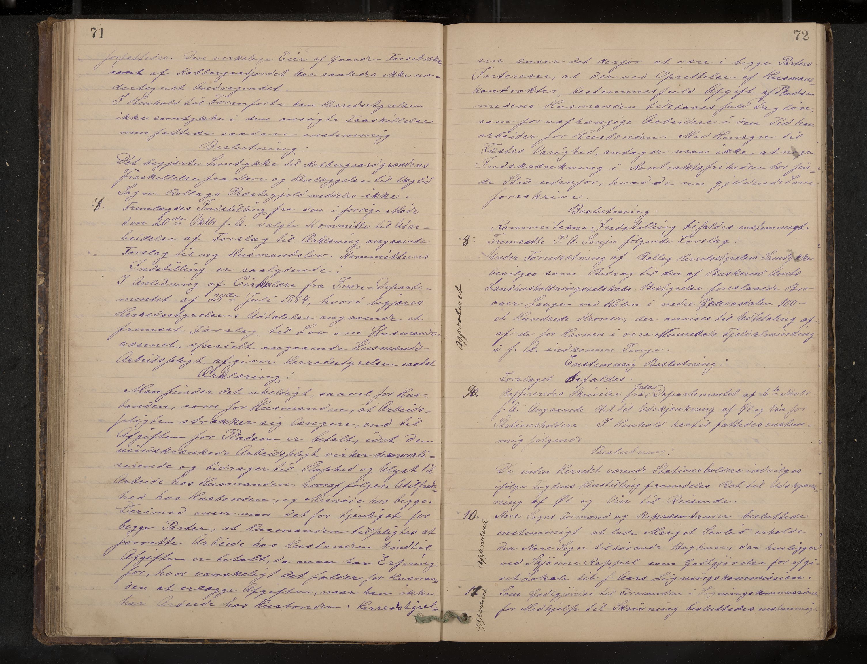 Nore og Uvdal formannskap, IKAK/0633021-1/A/L0002: Møtebok, 1883-1893, p. 71-72