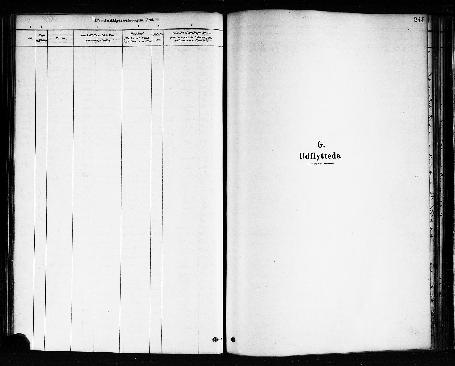 Halden prestekontor Kirkebøker, AV/SAO-A-10909/F/Fa/L0012: Parish register (official) no. I 12, 1878-1889, p. 244