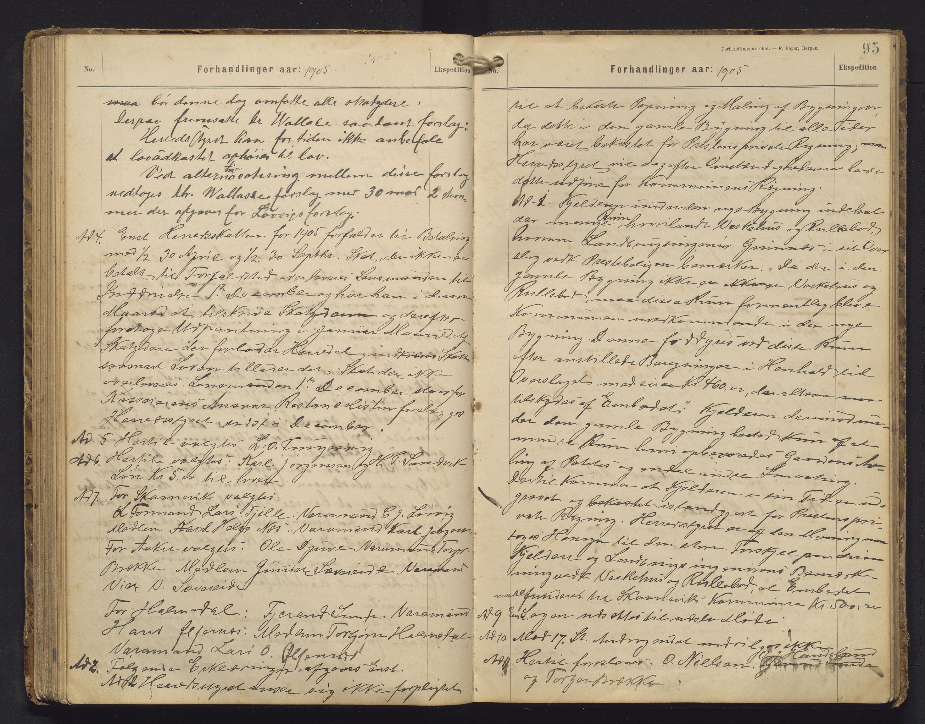 Skånevik kommune. Formannskapet, IKAH/1212-021/A/Aa/L0005: Møtebok for Skånevik formannskap og heradsstyre, 1900-1908, p. 95