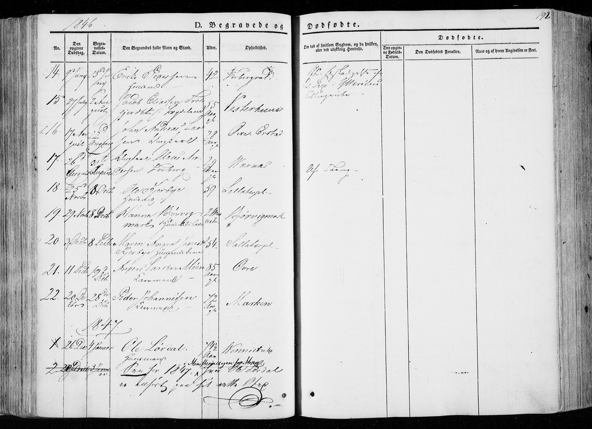 Ministerialprotokoller, klokkerbøker og fødselsregistre - Nord-Trøndelag, AV/SAT-A-1458/722/L0218: Parish register (official) no. 722A05, 1843-1868, p. 192