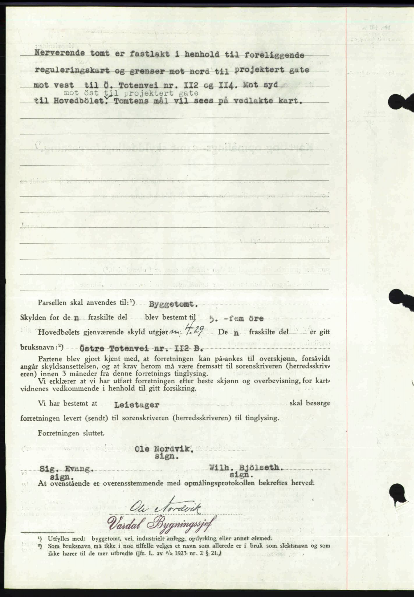 Toten tingrett, SAH/TING-006/H/Hb/Hbc/L0003: Mortgage book no. Hbc-03, 1937-1938, Diary no: : 521/1938