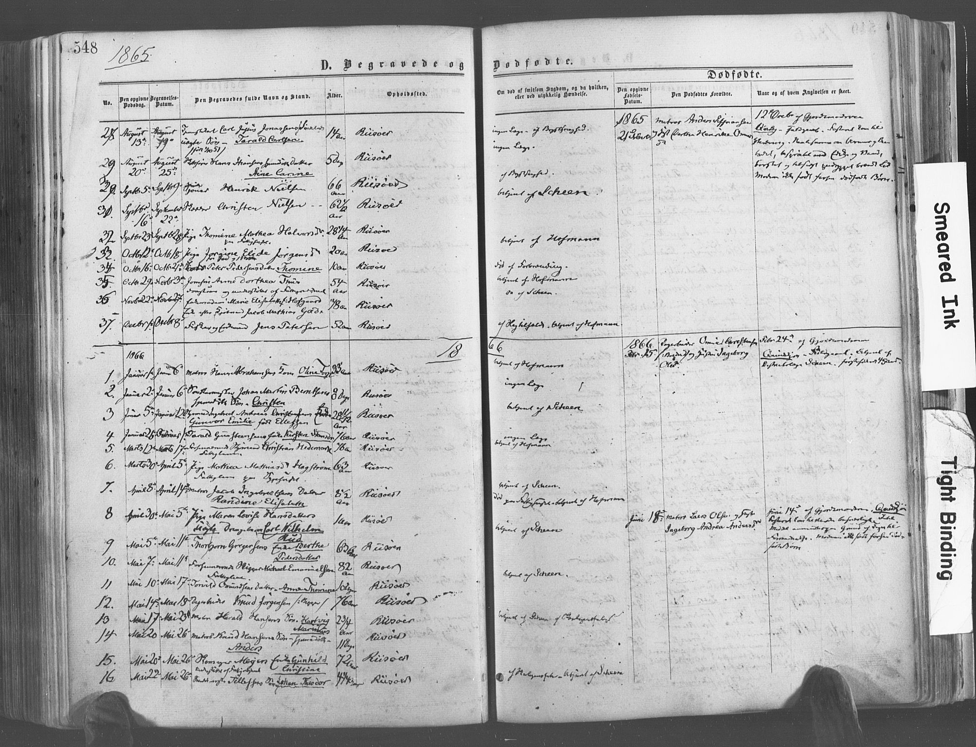 Risør sokneprestkontor, SAK/1111-0035/F/Fa/L0004: Parish register (official) no. A 4, 1865-1882, p. 548