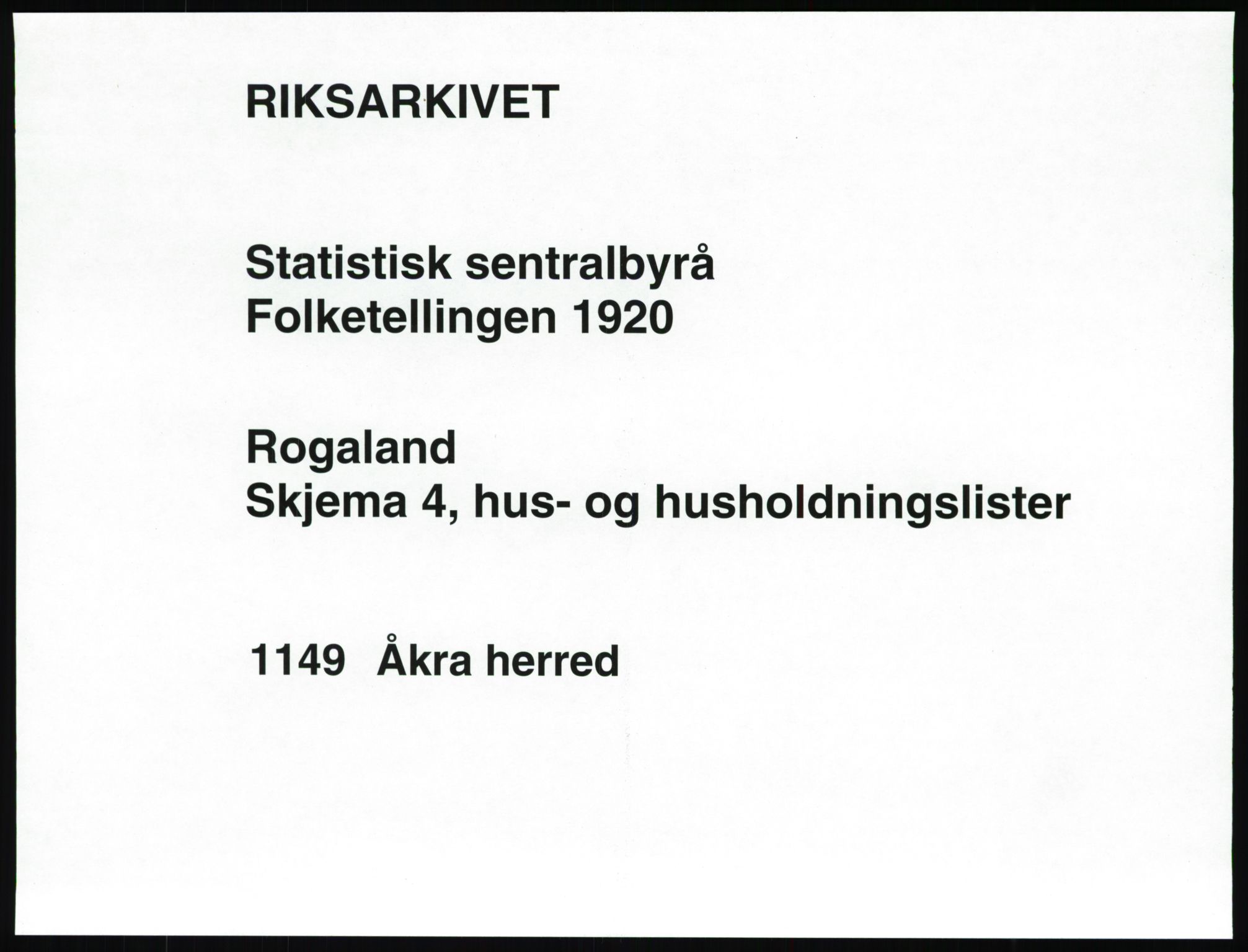 SAST, 1920 census for Åkra, 1920, p. 30