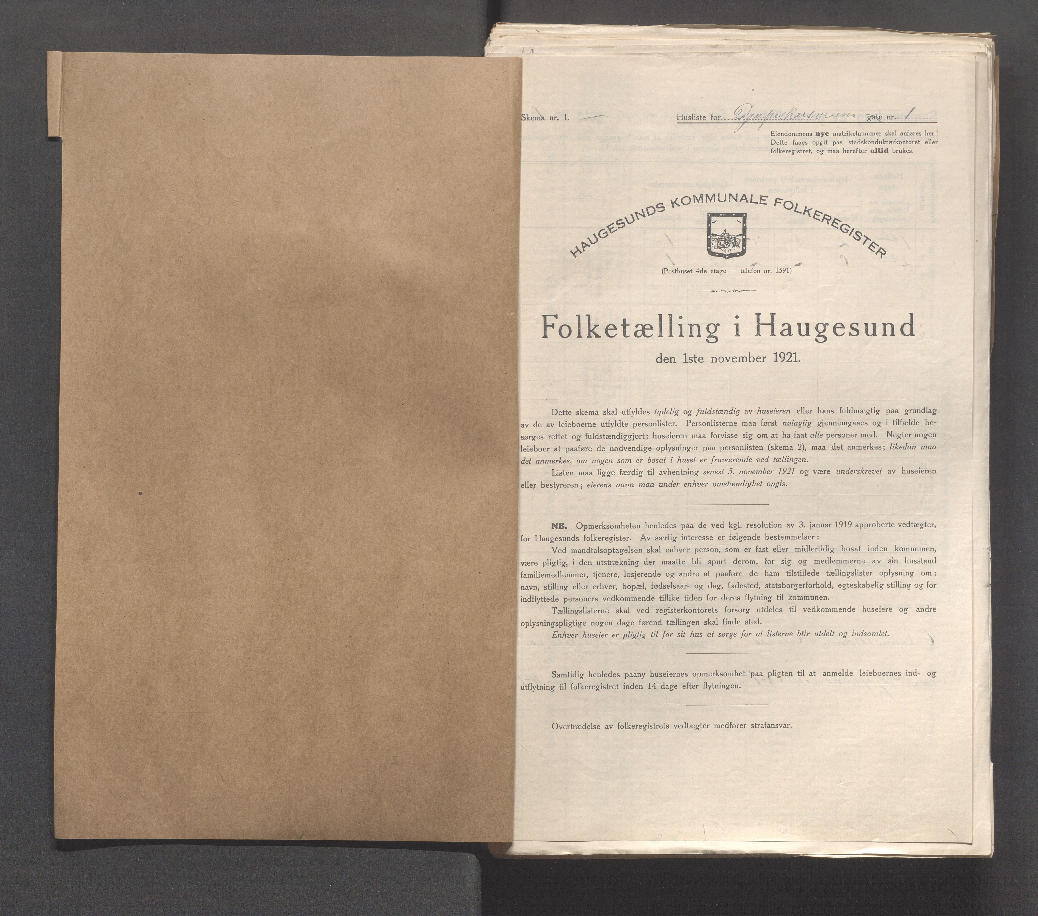 IKAR, Local census 1.11.1921 for Haugesund, 1921, p. 456