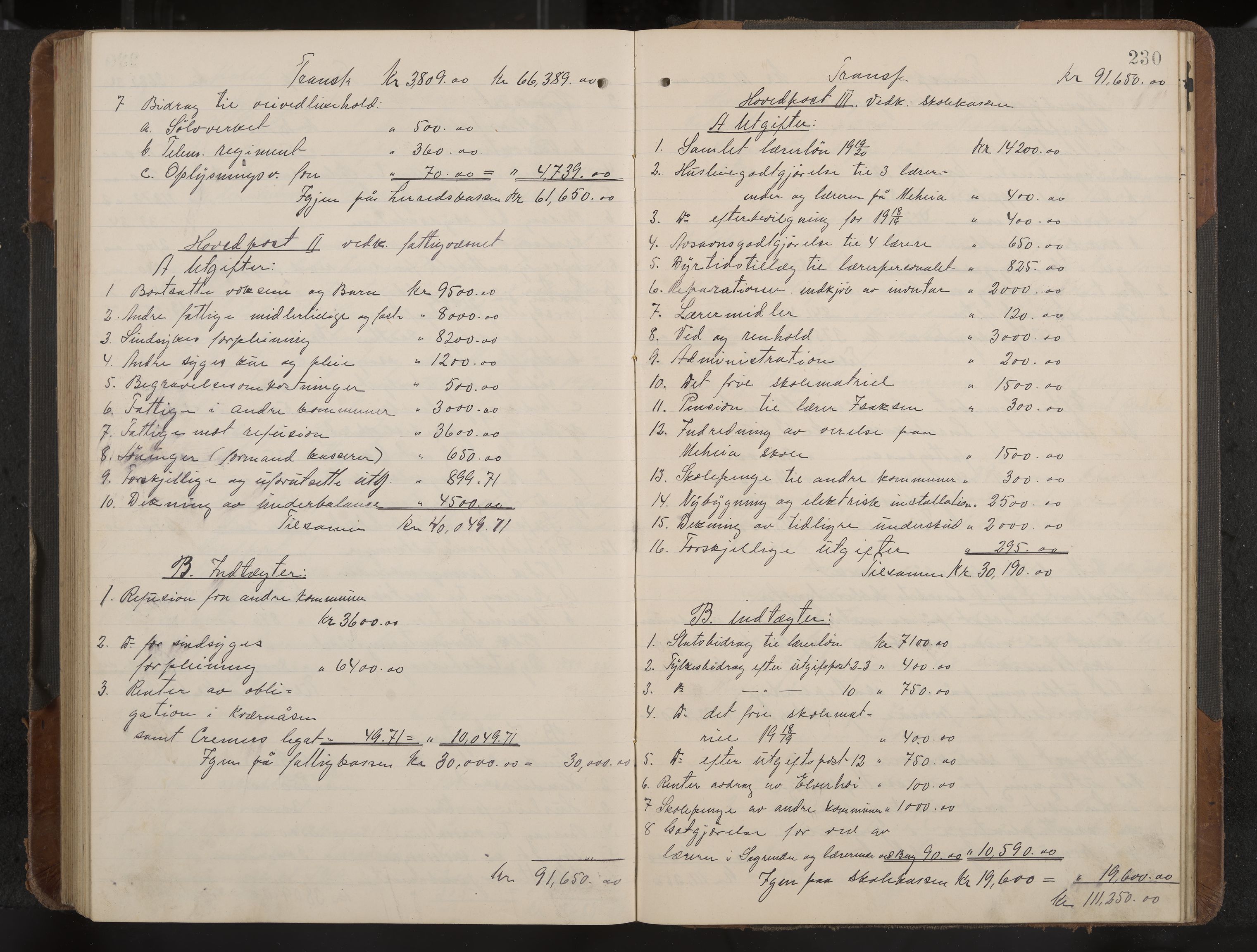 Øvre Sandsvær formannskap og sentraladministrasjon, IKAK/0630021/A/L0002: Møtebok med register, 1914-1919, p. 230