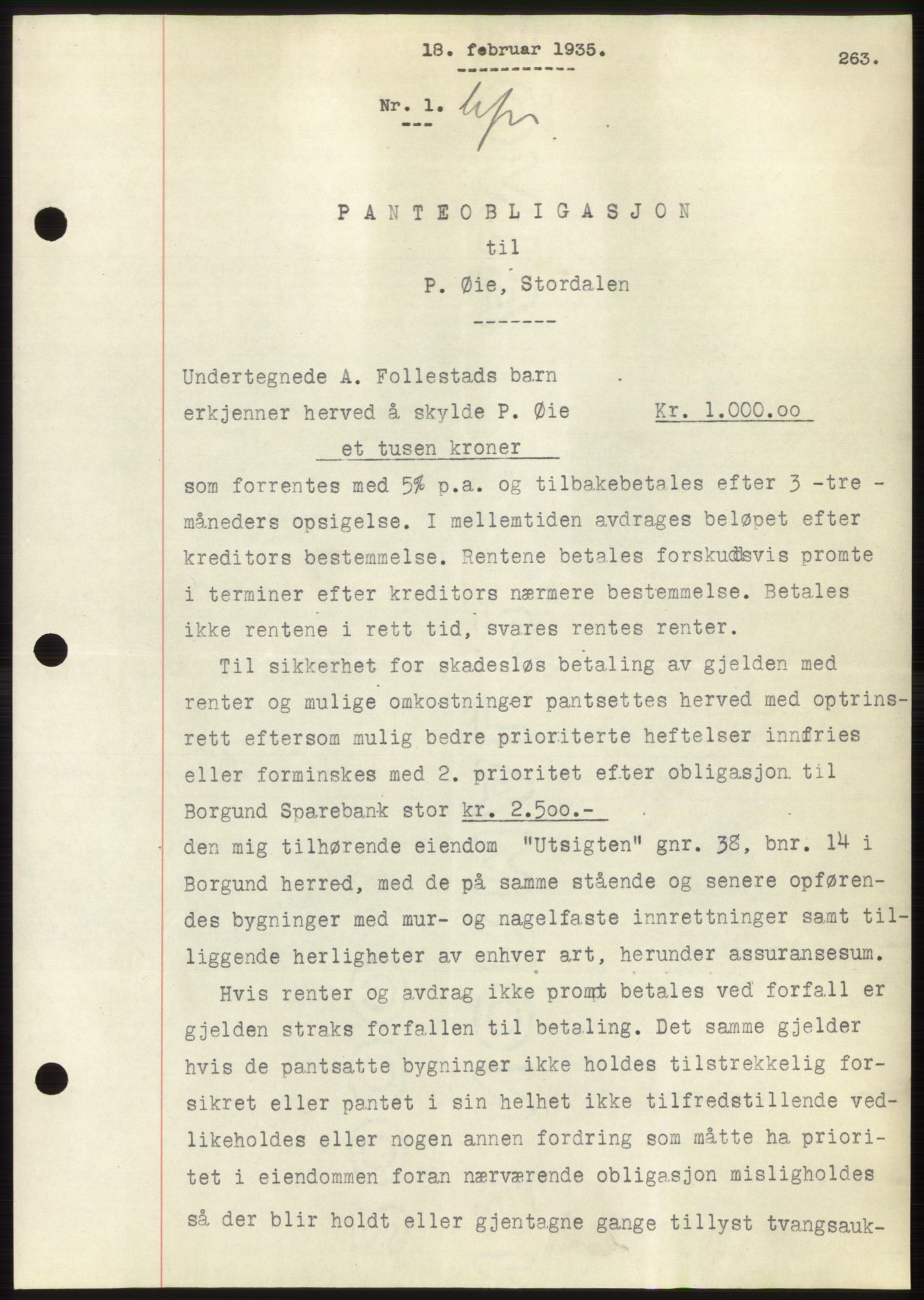 Nordre Sunnmøre sorenskriveri, AV/SAT-A-0006/1/2/2C/2Ca/L0057: Mortgage book no. 57, 1934-1935, Deed date: 18.02.1935