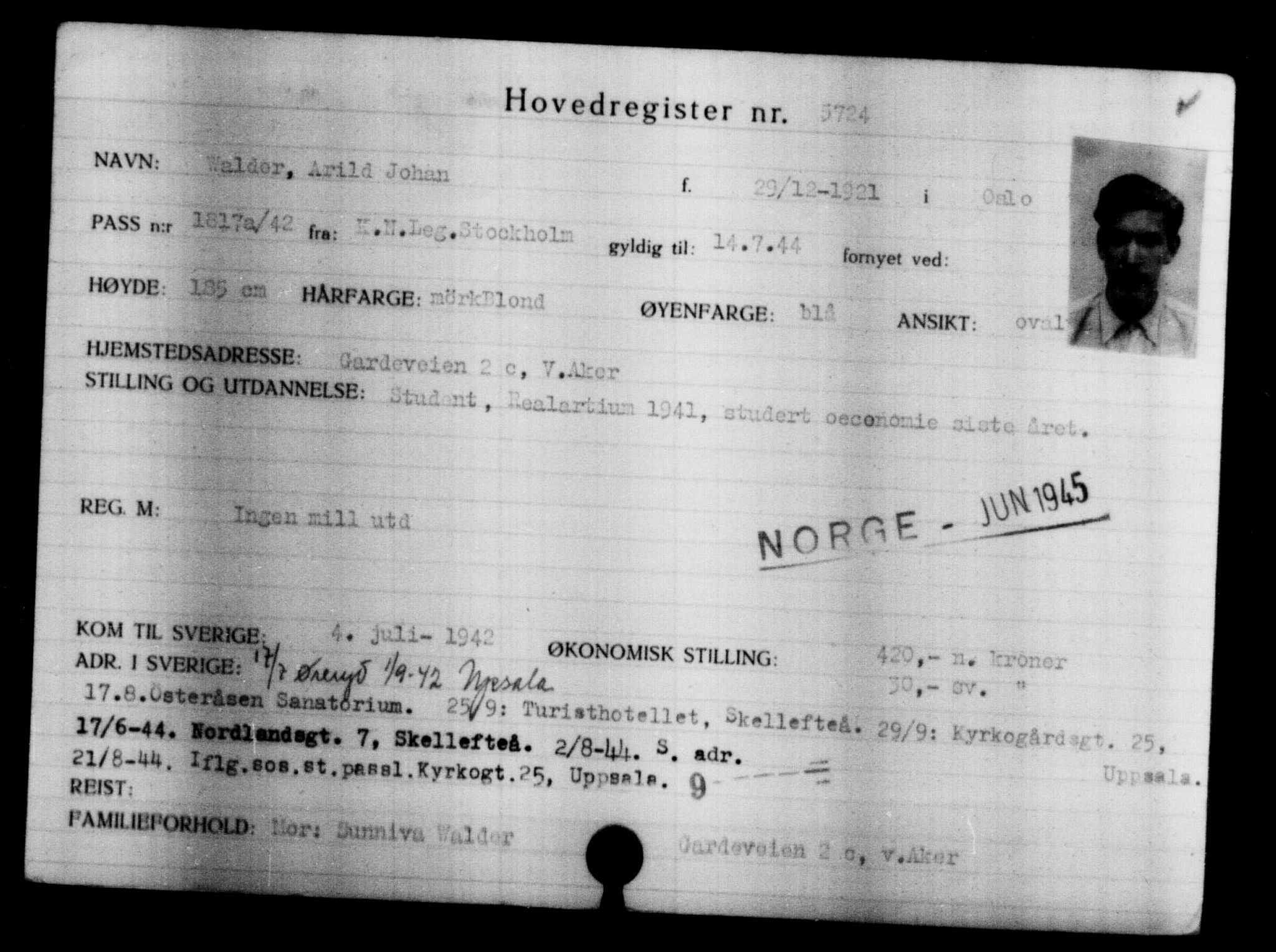 Utenriksstasjonene, Legasjonen i Stockholm, Flyktningkontoret, AV/RA-S-6753/V/Va/L0004: Kjesäterkartoteket, flyktninger med registreringsnr. 3496-6610, 1940-1945, p. 2579