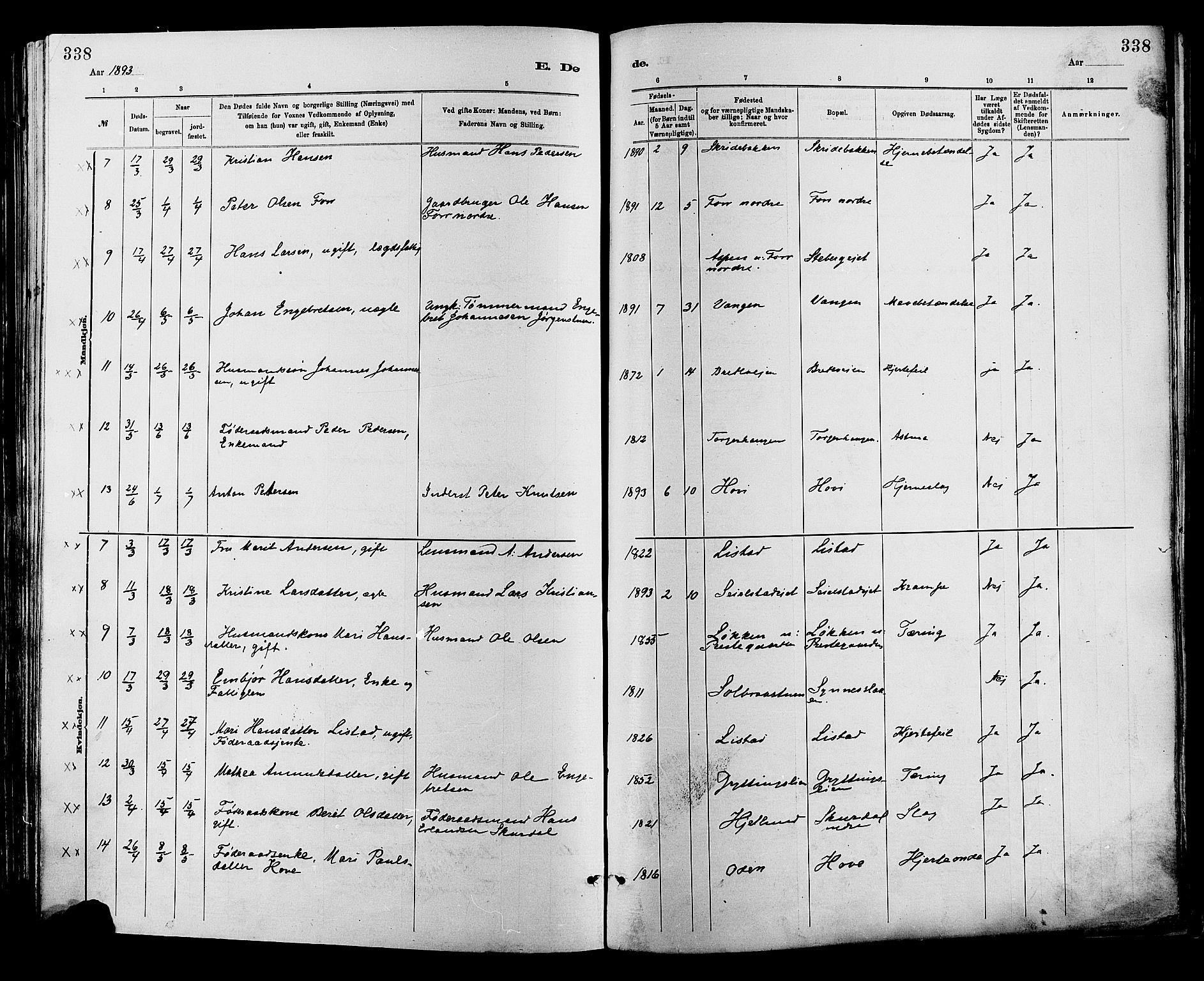 Sør-Fron prestekontor, SAH/PREST-010/H/Ha/Haa/L0003: Parish register (official) no. 3, 1881-1897, p. 338